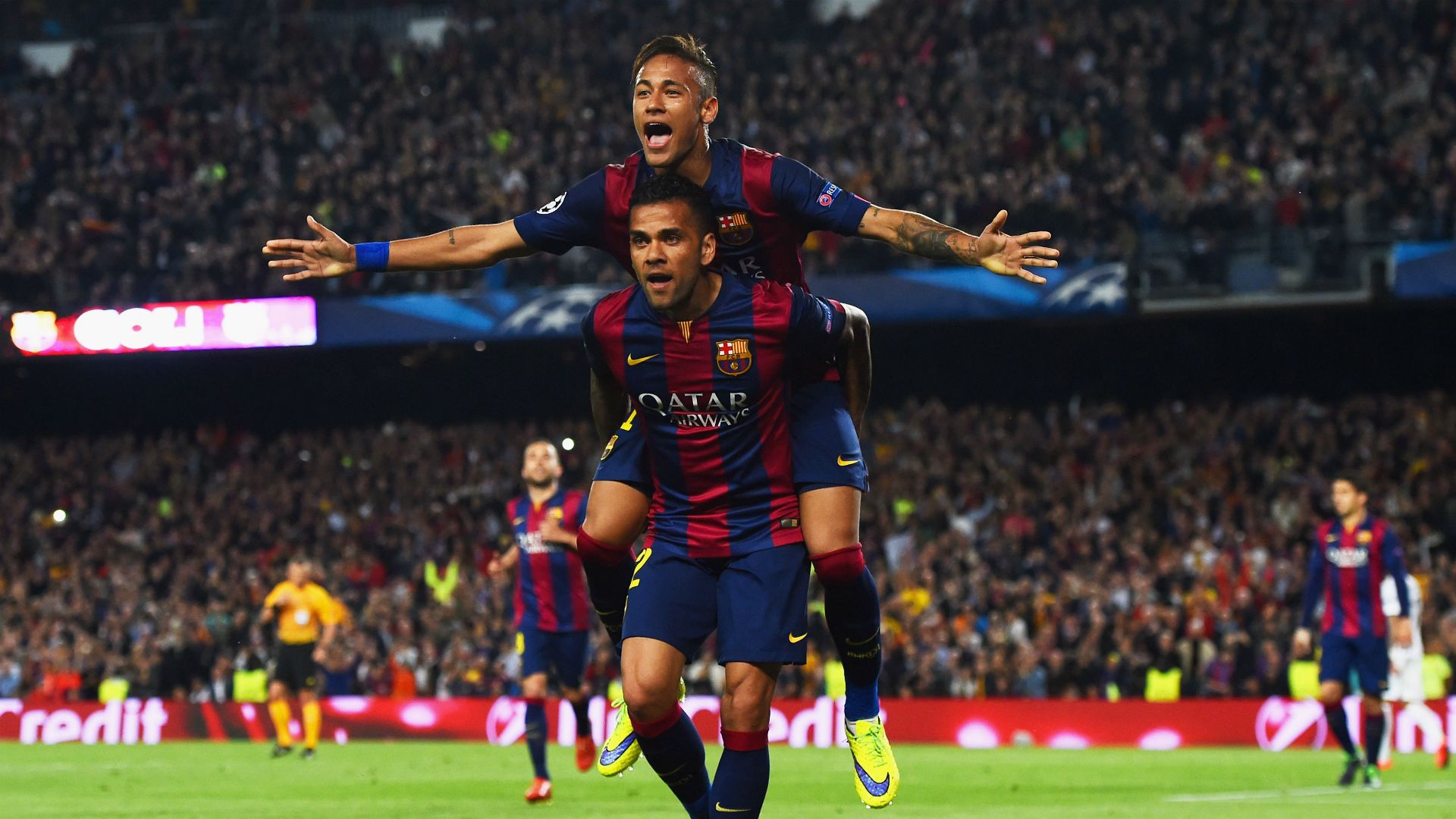 Neymar Dani Alves Barcelona PSG Champions League 04212015