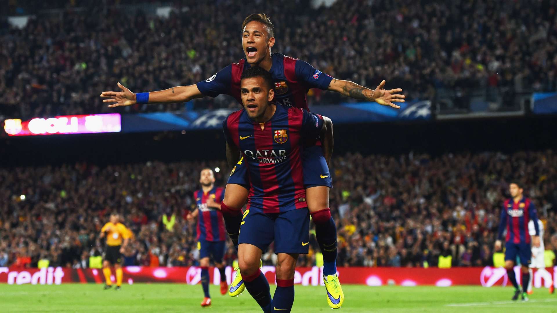 Neymar Dani Alves Barcelona PSG Champions League 04212015