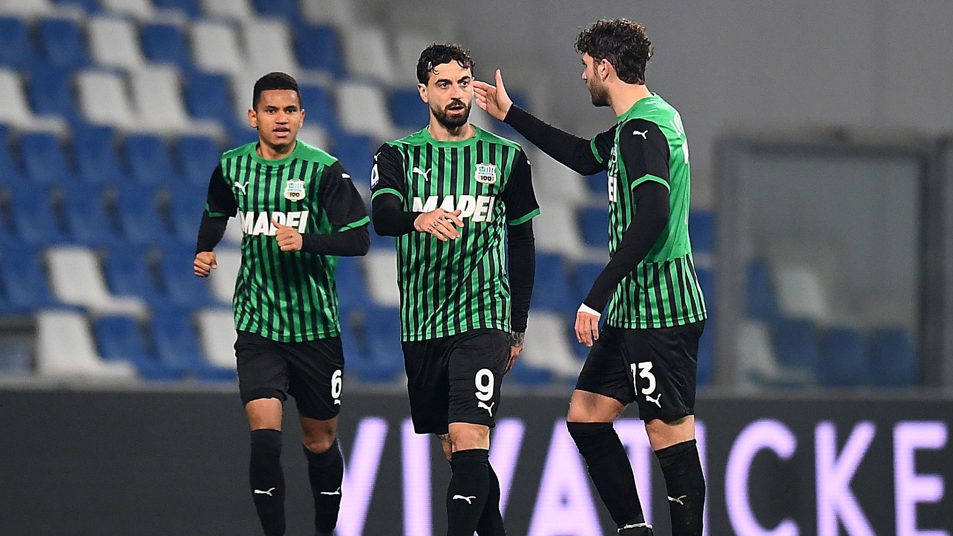 Francesco Caputo celebrating Sassuolo