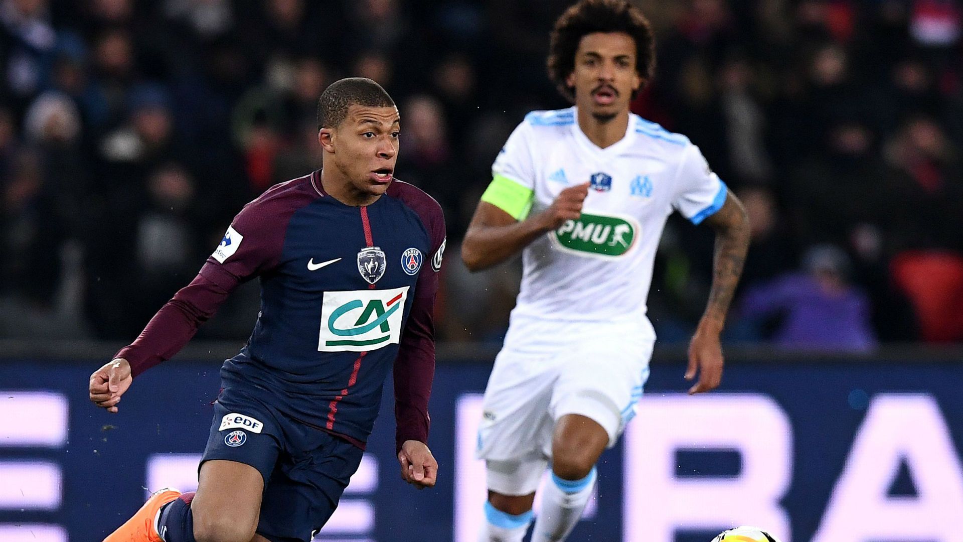 Kylian Mbappe Luiz Gustavo PSG Marseille Coupe de France 28022018