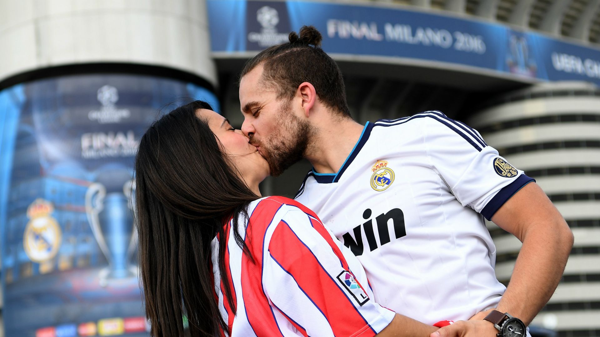 Real Madrid Atletico Madrid fans UEFA Champions League