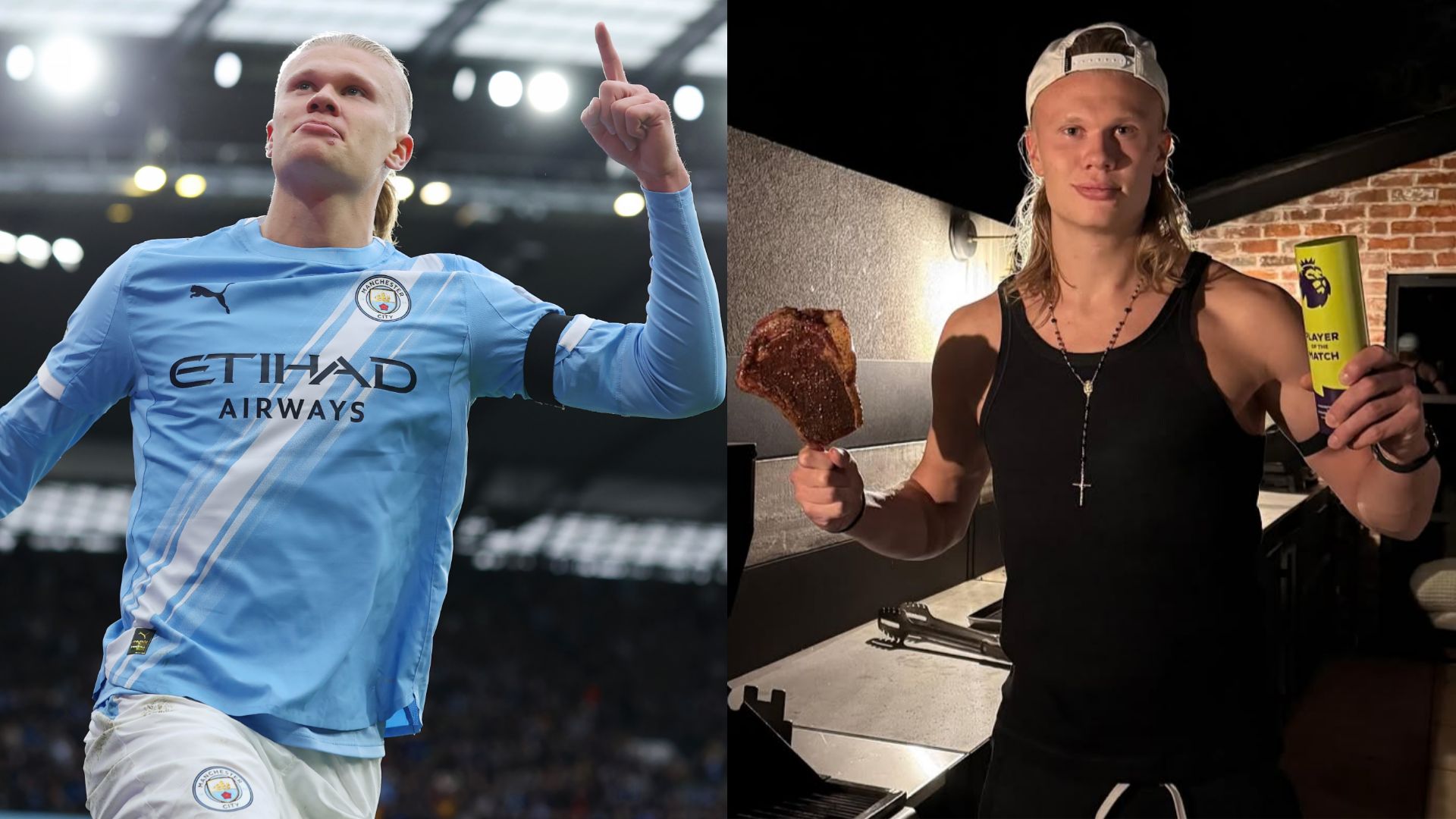 Erling Haaland barbecue derby celebration Manchester City 2025-26