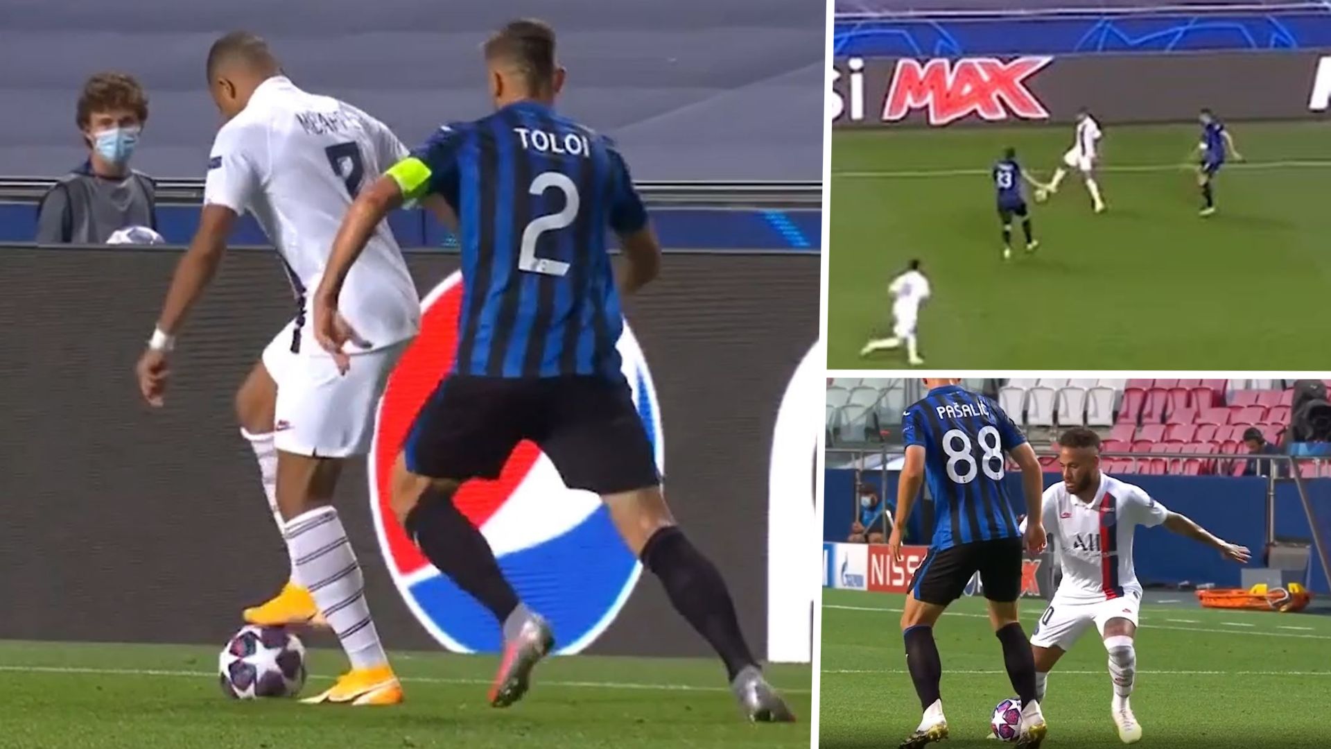 MBAPPE NEYMAR PSG TUNNEL SHOW ATALANTA CL