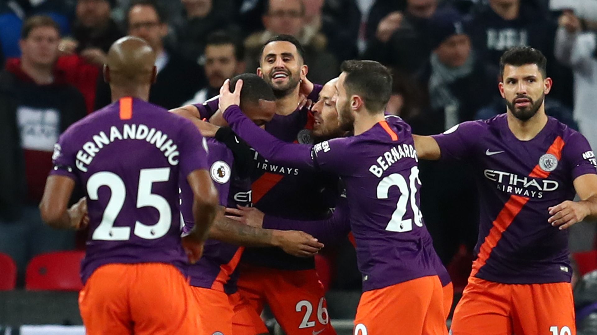 Man City celebrate vs Tottenham