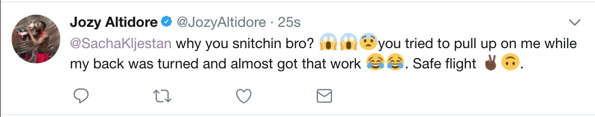 Altidore tweet at Kljestan