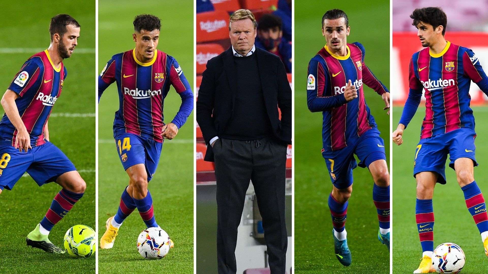 Pjanic, Coutinho, Koeman, Griezmann y Trincao, Barcelona