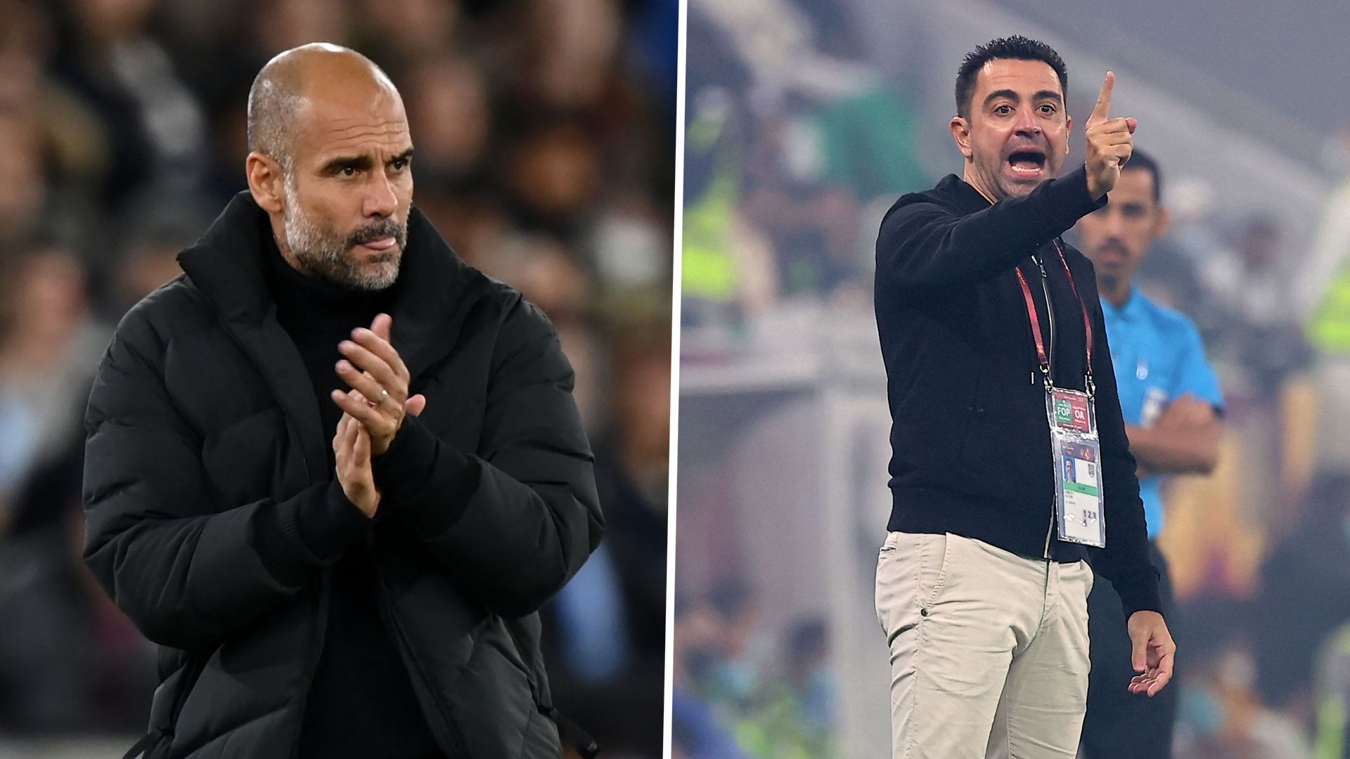 Guardiola y Xavi Hernández