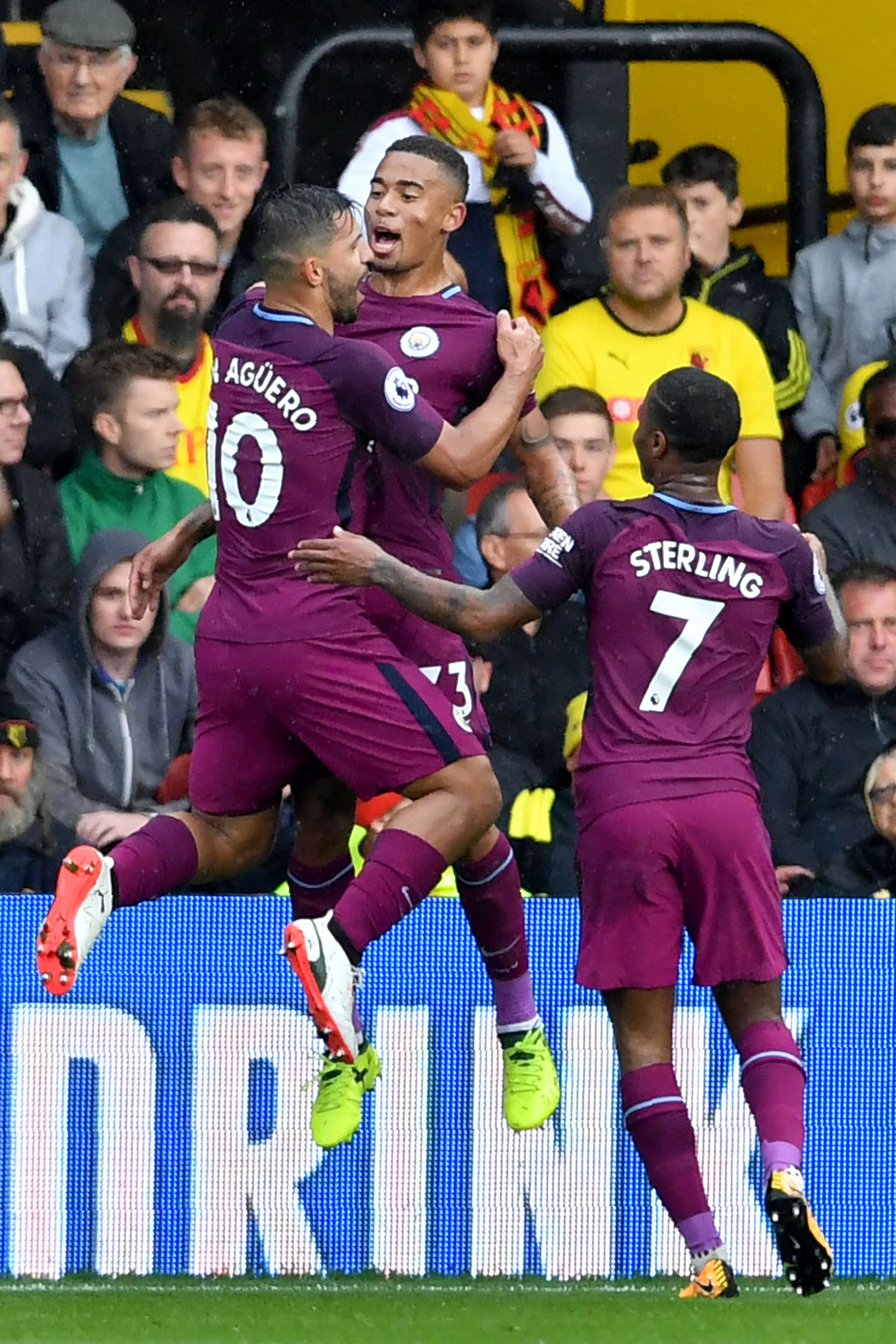 Gabriel Jesus Sergio Aguero Watford Manchester City Premier League