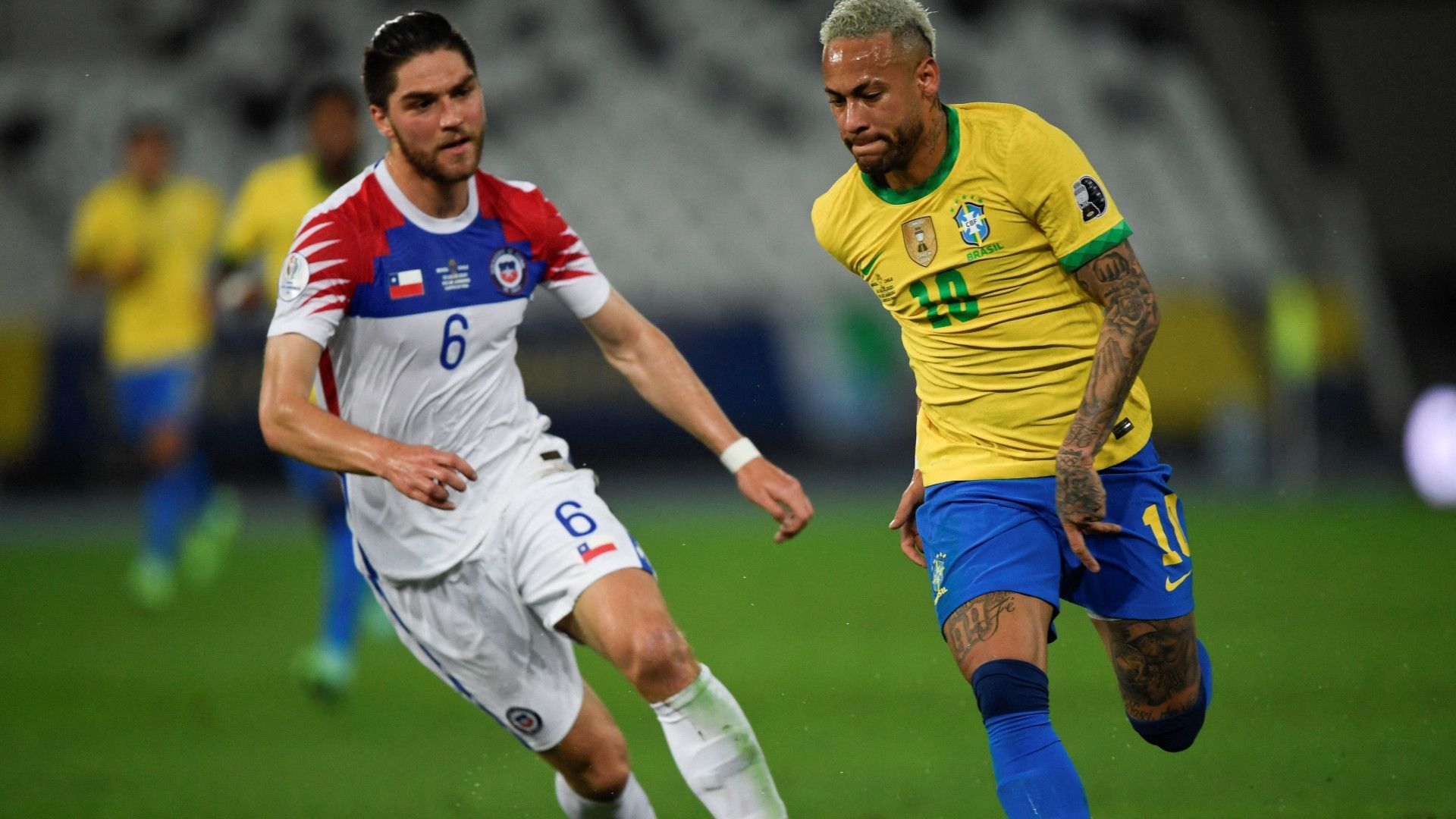 Neymar e Sierralta - Brasil x Chile quartas Copa América 02072021
