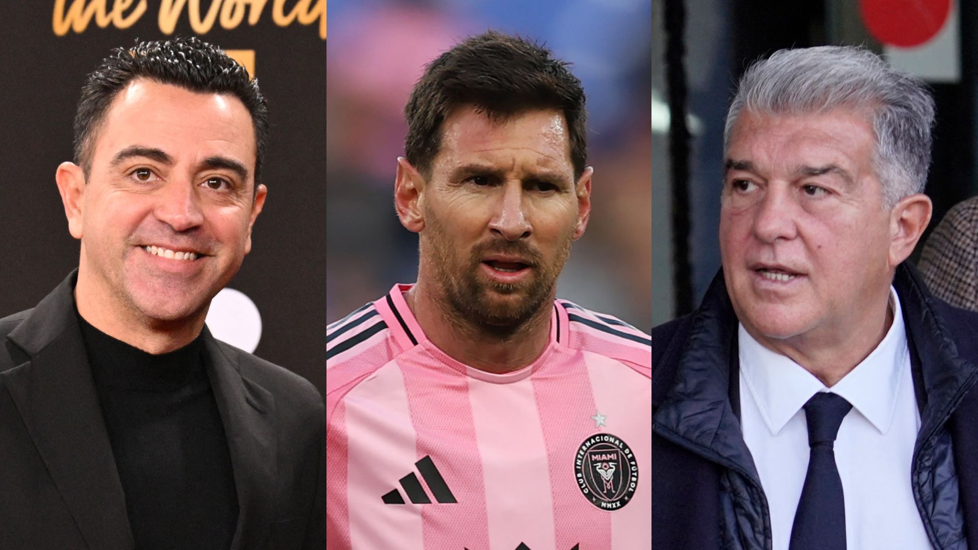 GFX Xavi Lionel Messi Joan Laporta
