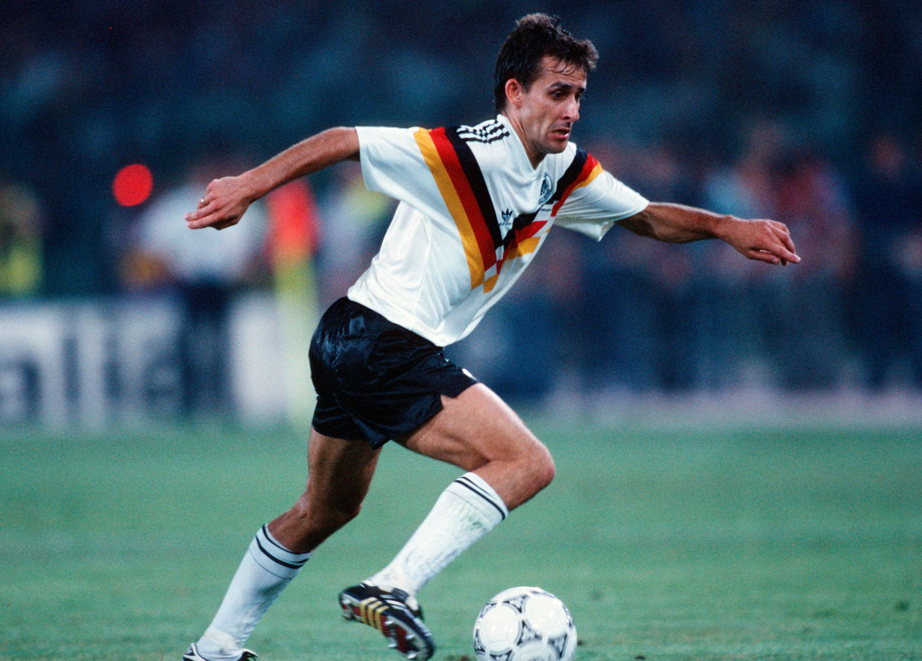 Pierre Littbarski of Germany in action during the World Cup