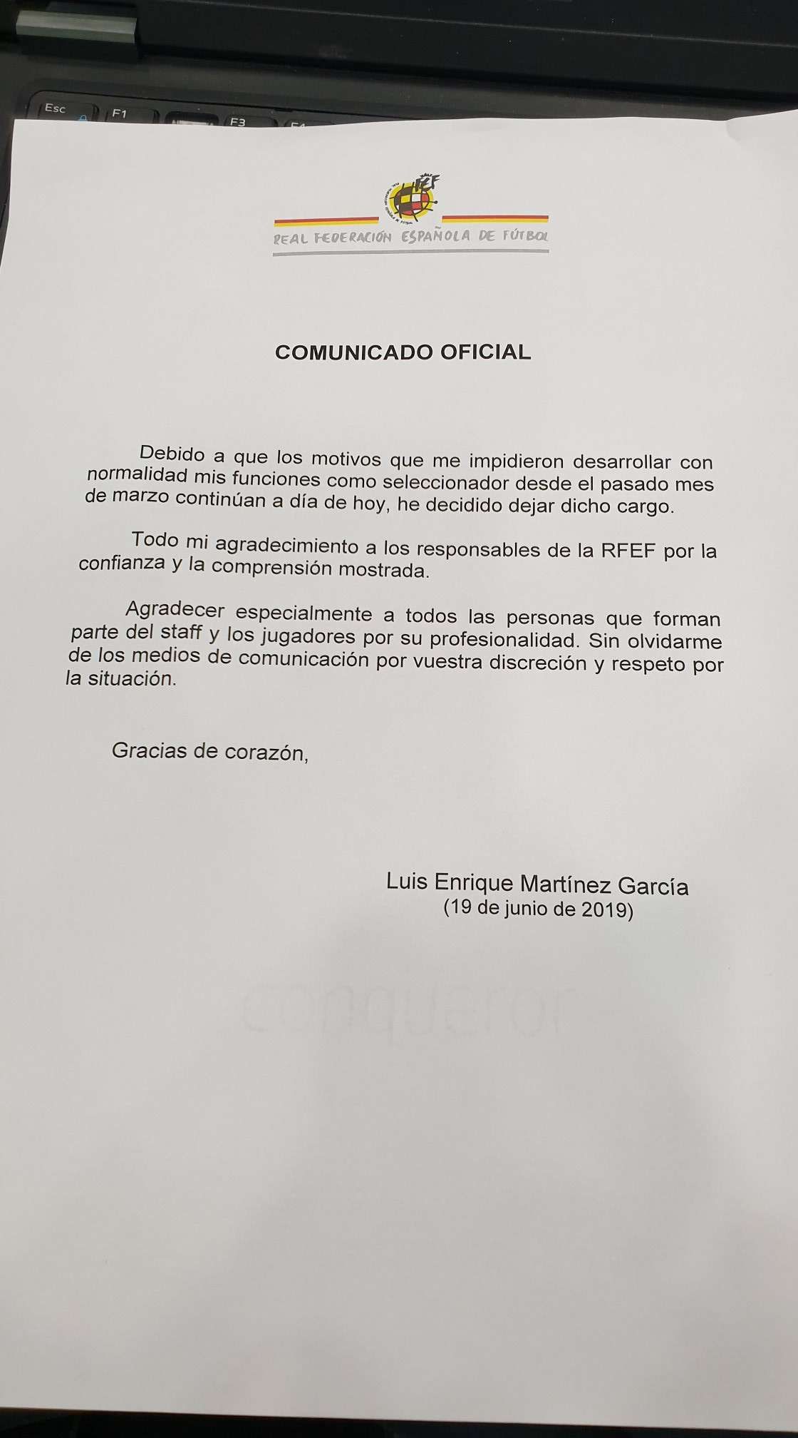 La despedida de Luis Enrique