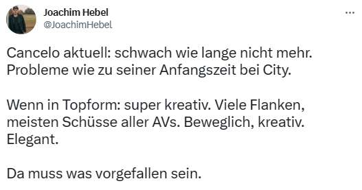 Netzreaktionen Cancelo Bayern