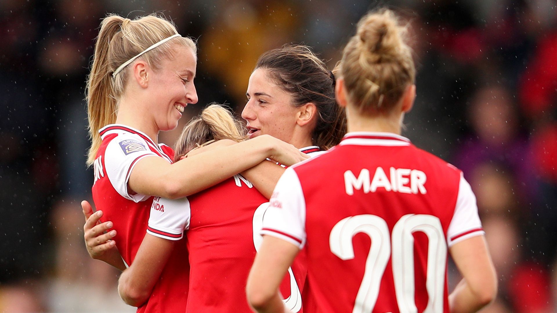 Jordan Nobbs Leah Williamson Leonie Maier Danielle van de Donk Arsenal 2019