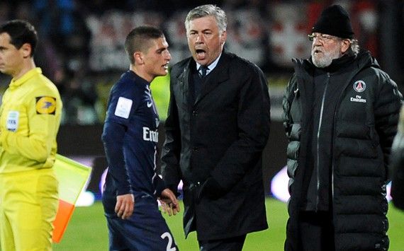 Ligue 1 : Carlo Ancelotti & Marco Verratti (Evian TG vs Paris SG)