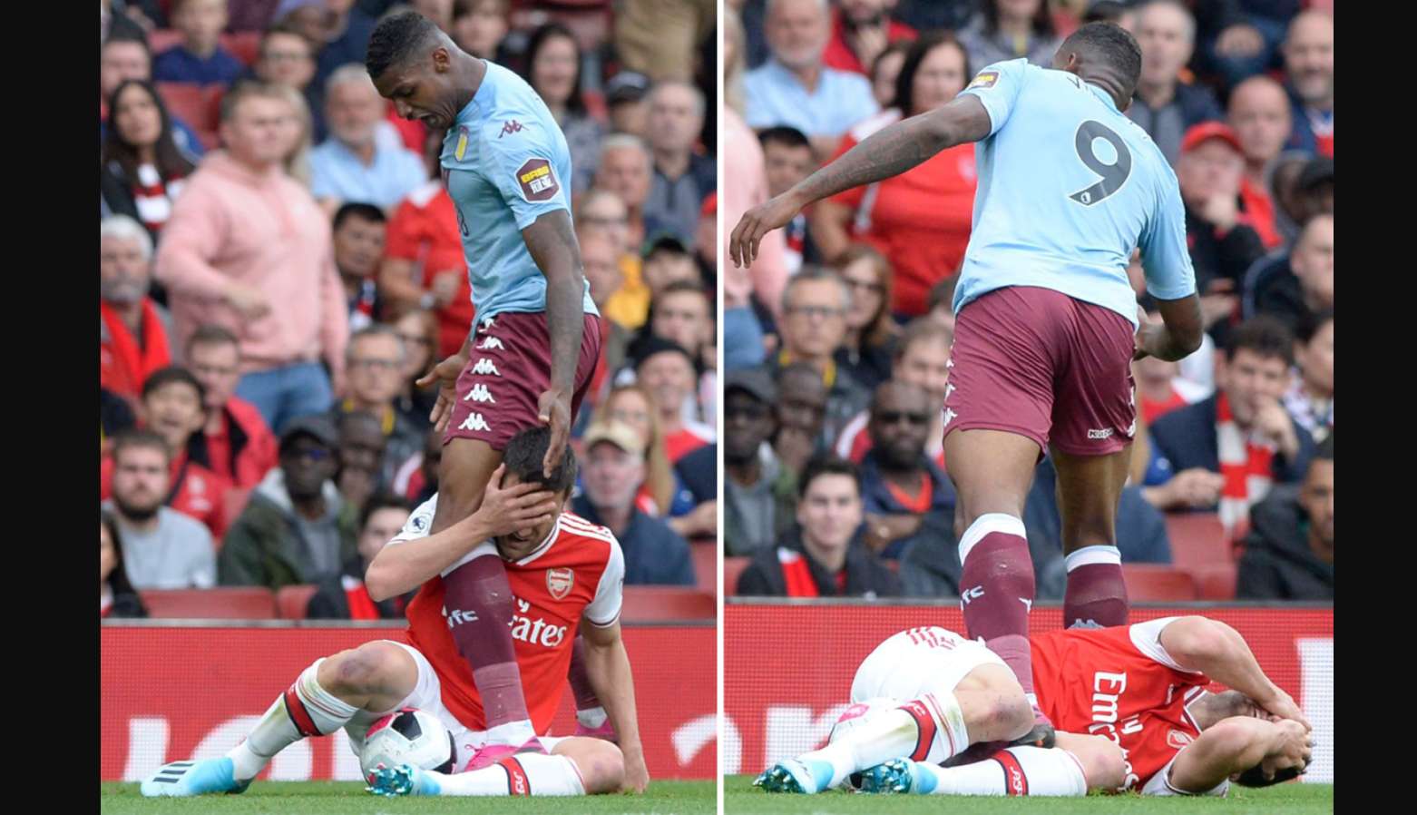 Sokratis Papastathopoulos vs Wesley Moraes Arsenal vs Aston Villa Round 6 Premier League 2019-2020