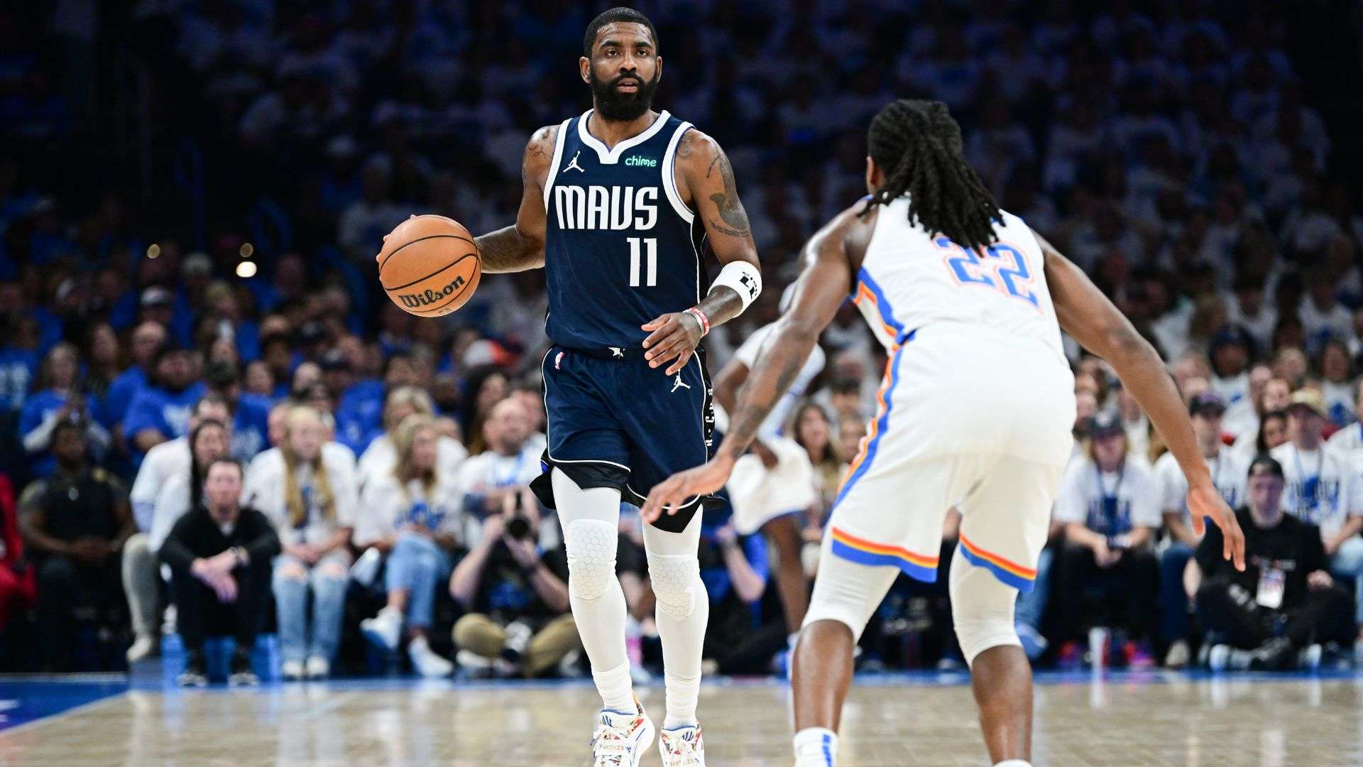 Kyrie Irving #11 of the Dallas Mavericks