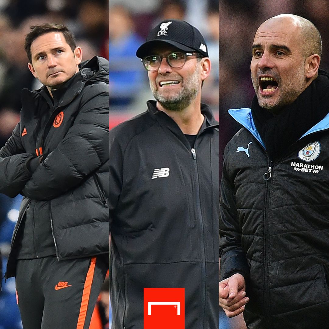 Frank Lampard Jurgen Klopp Pep Guardiola 2020