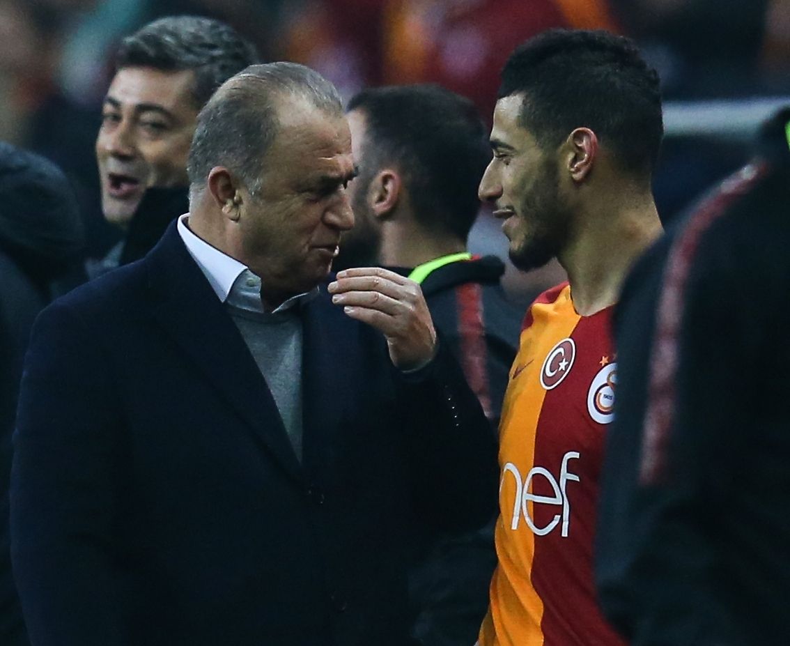 Fatih Terim Younes Belhanda Galatasaray Trabzonspor Turkish Super League 02/10/19