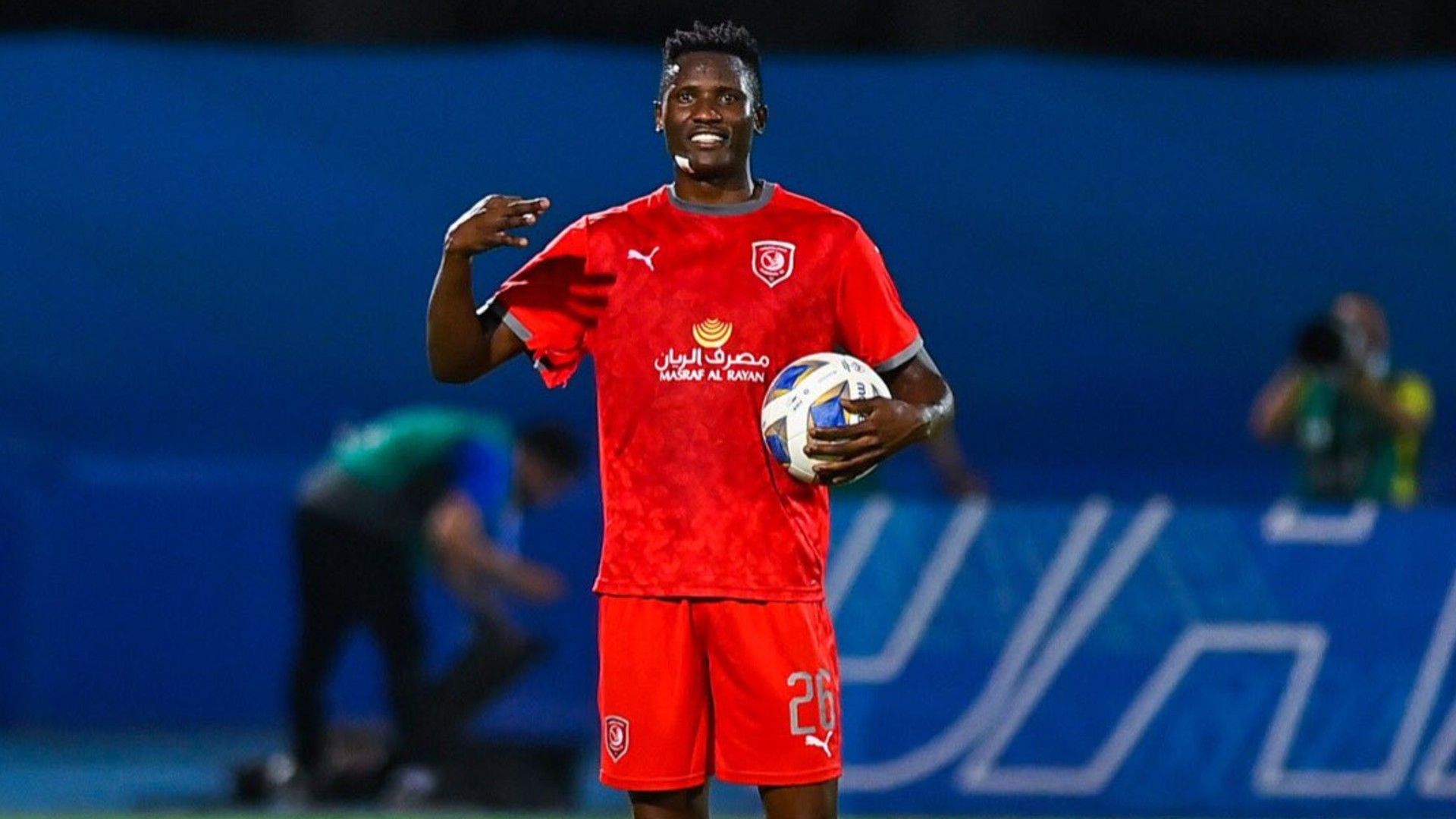 Michael Olunga with the ball at Al Duhail SC.