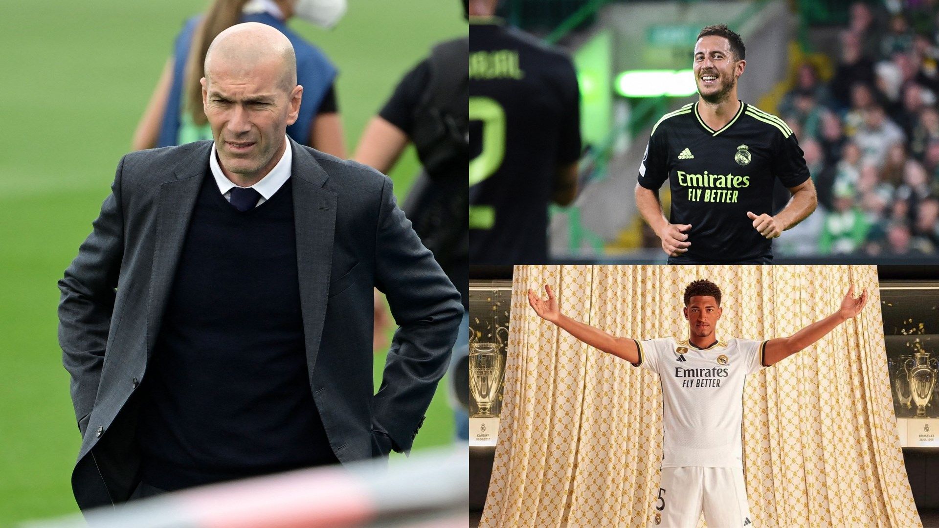 Zinedine Zidane, Eden Hazard, Jude Bellingham GFX