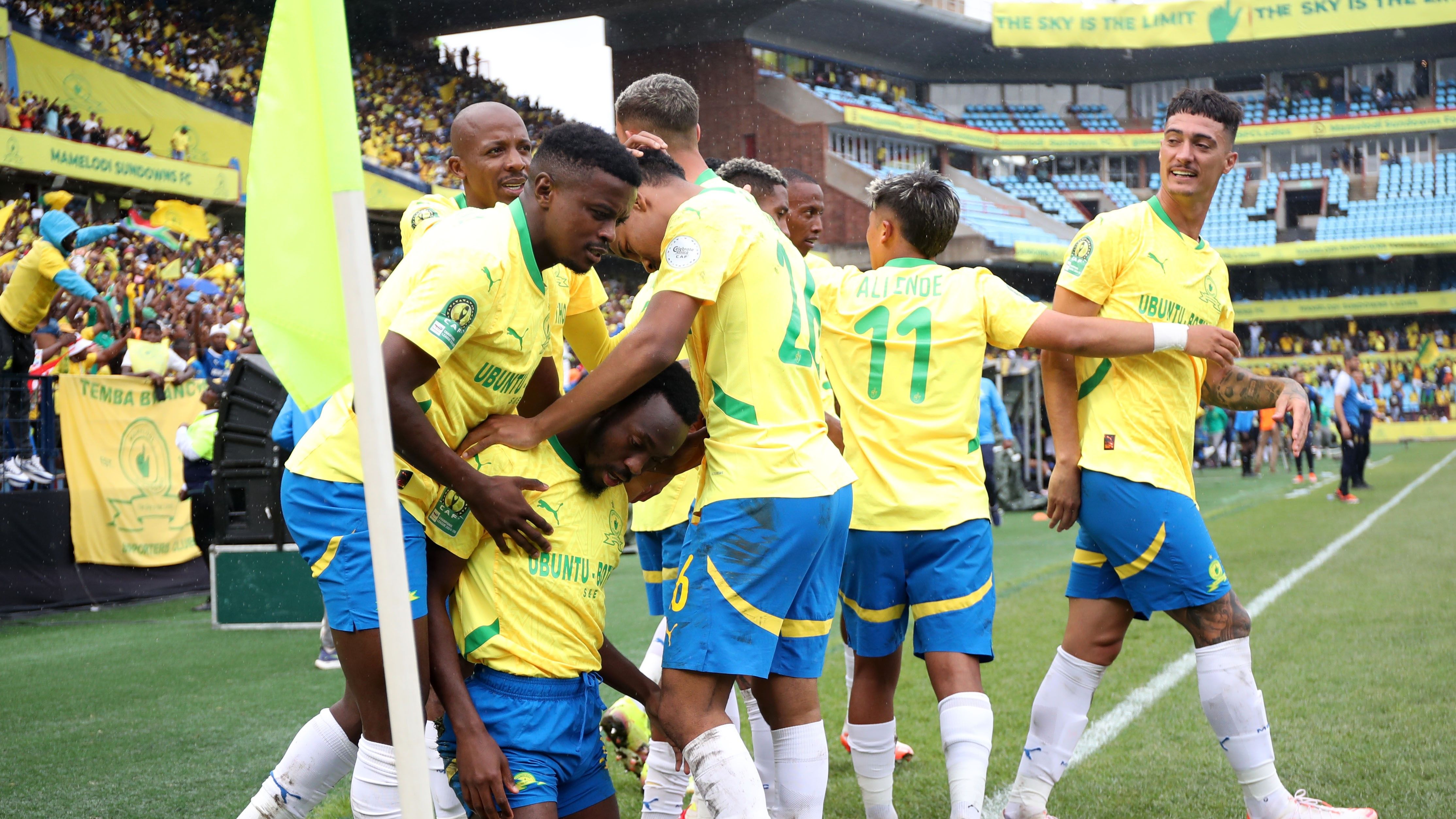 Mamelodi Sundowns celebrate a goal against Esperance