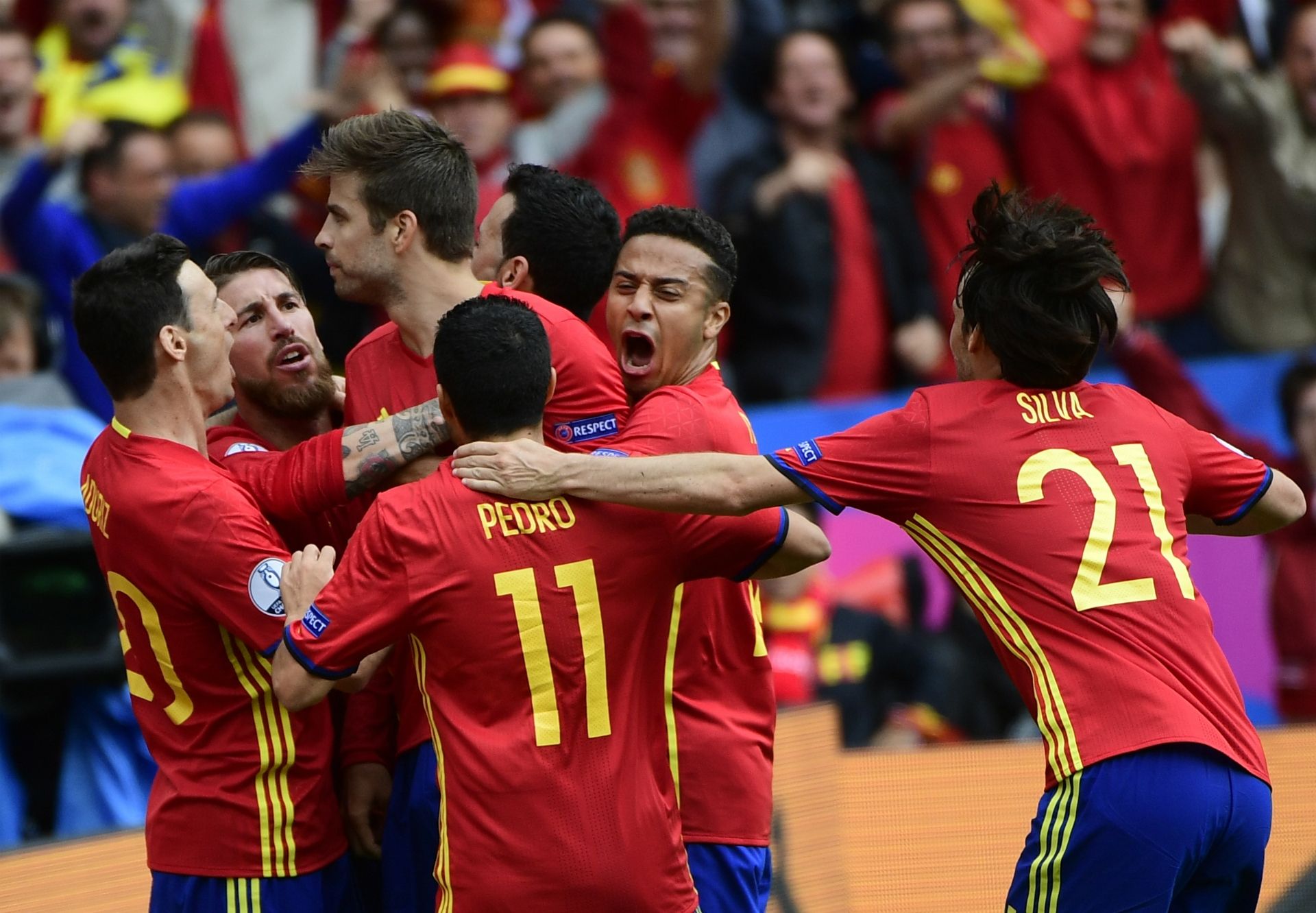 Gerard Pique Spain Czech Republic Euro 2016