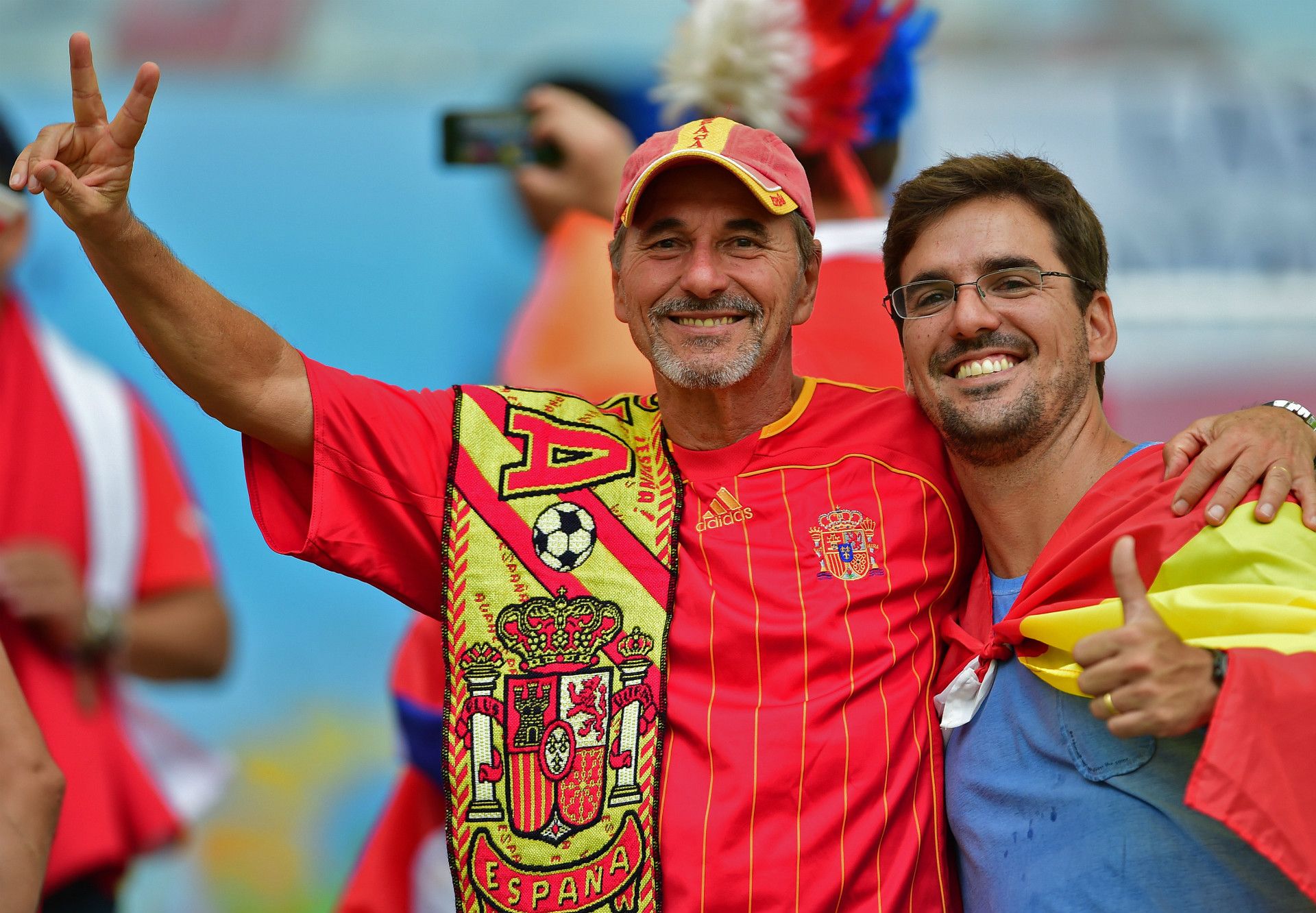 Spanish fans Spain Chile 2014 World Cup Group B 06182014