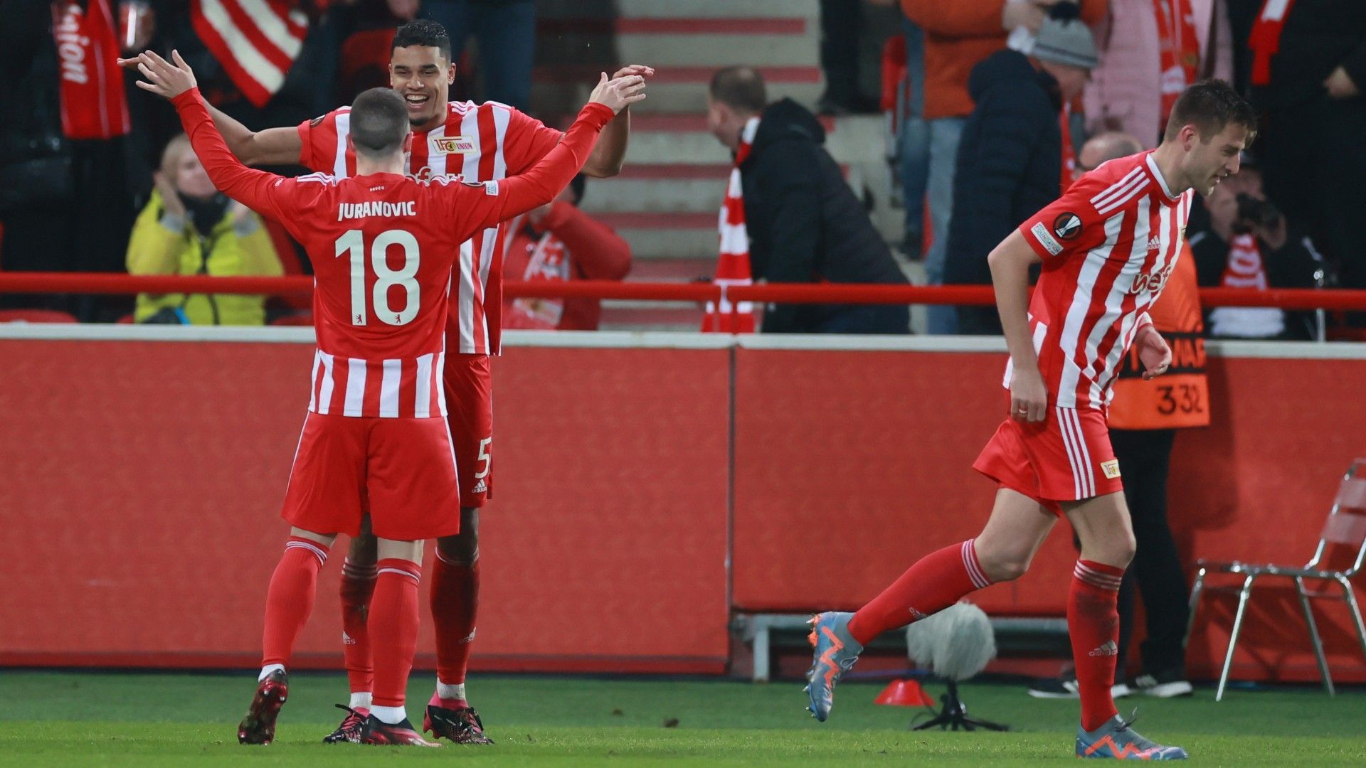 Union Berlin celebrates goal against Ajax