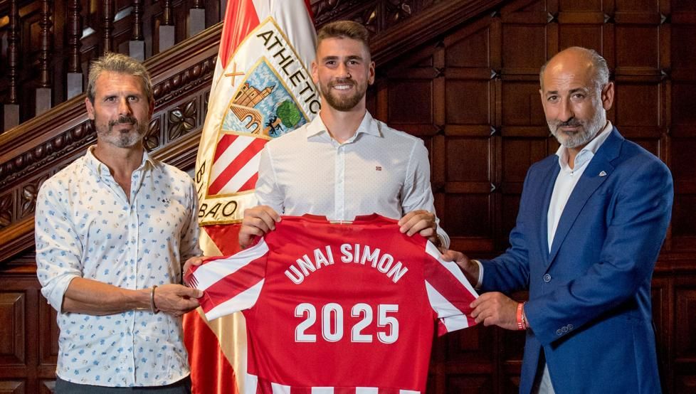 Rafa Alkorta, Unai Simón y Elizegi