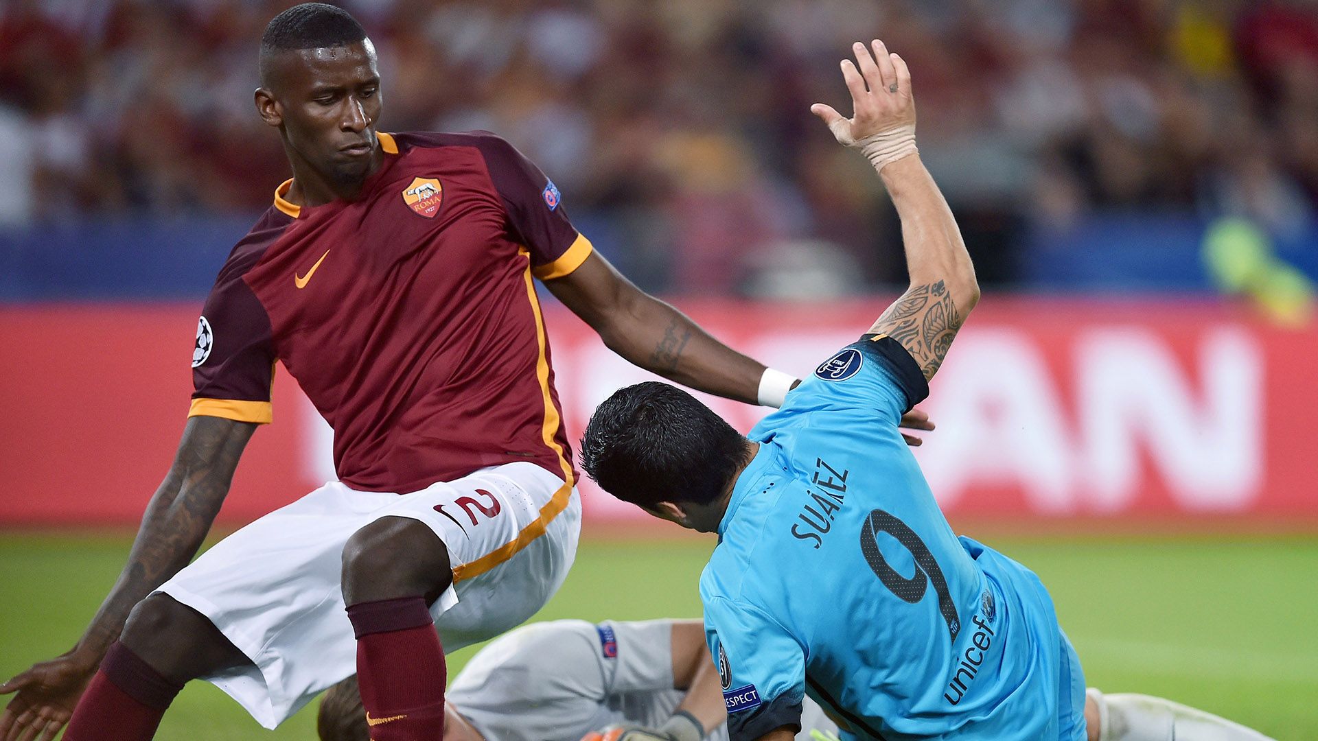 Rudiger Suarez Roma Barcelona Champions League