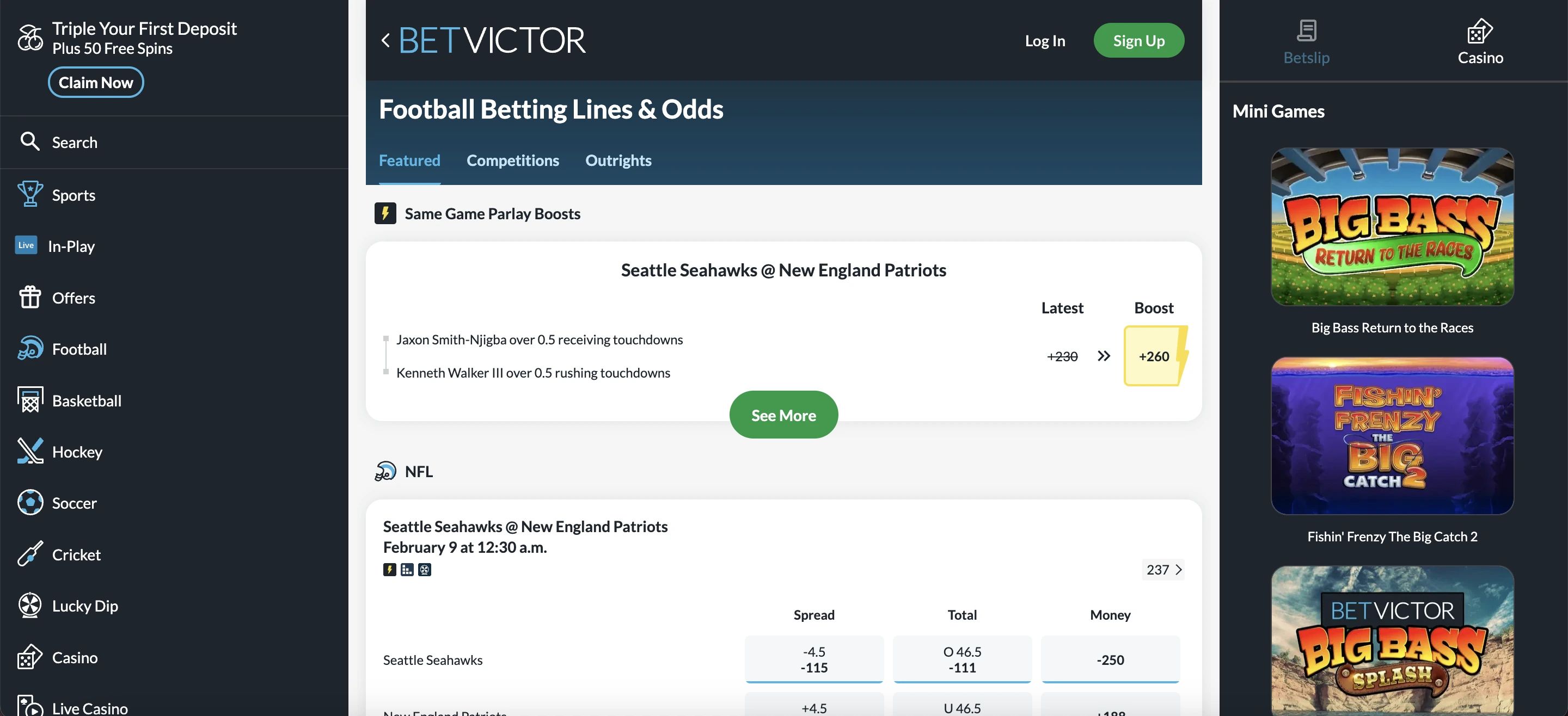 betvictor roc nfl betting
