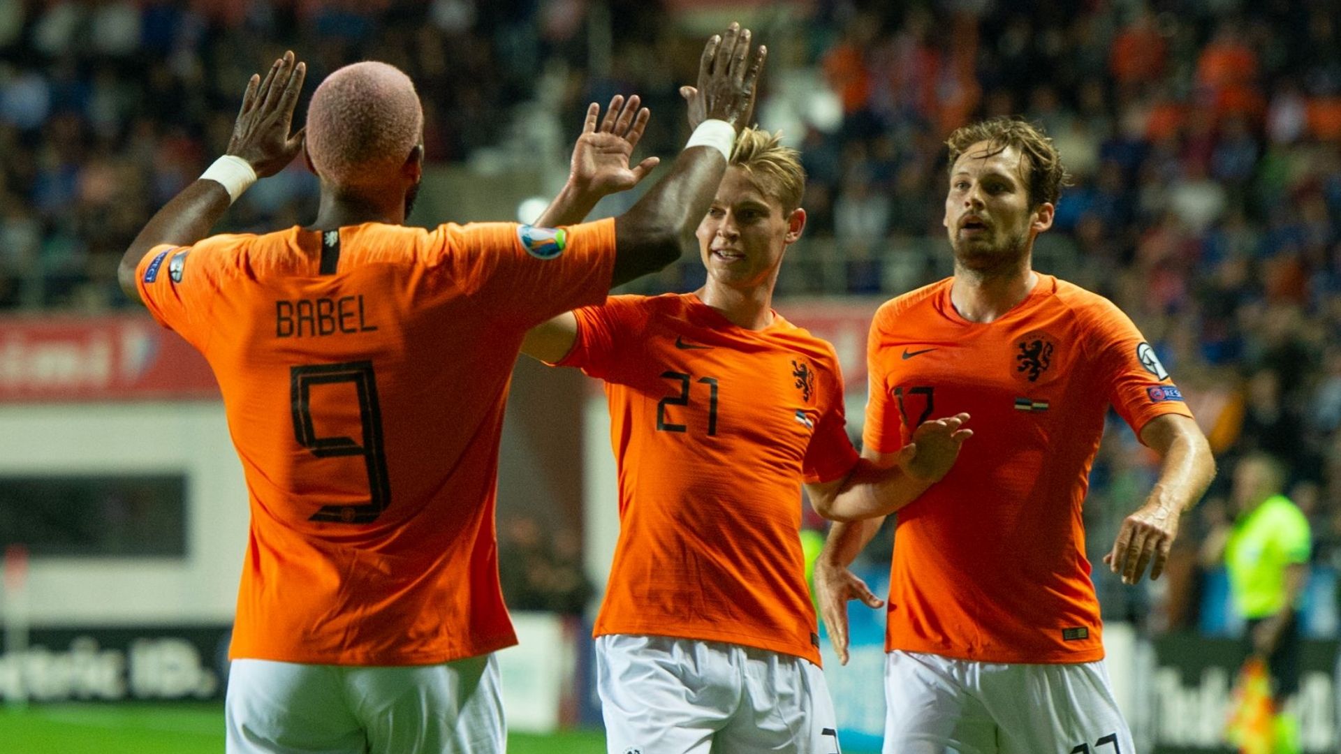 Ryan Babel, Frenkie de Jong, Daley Blind, Netherlands