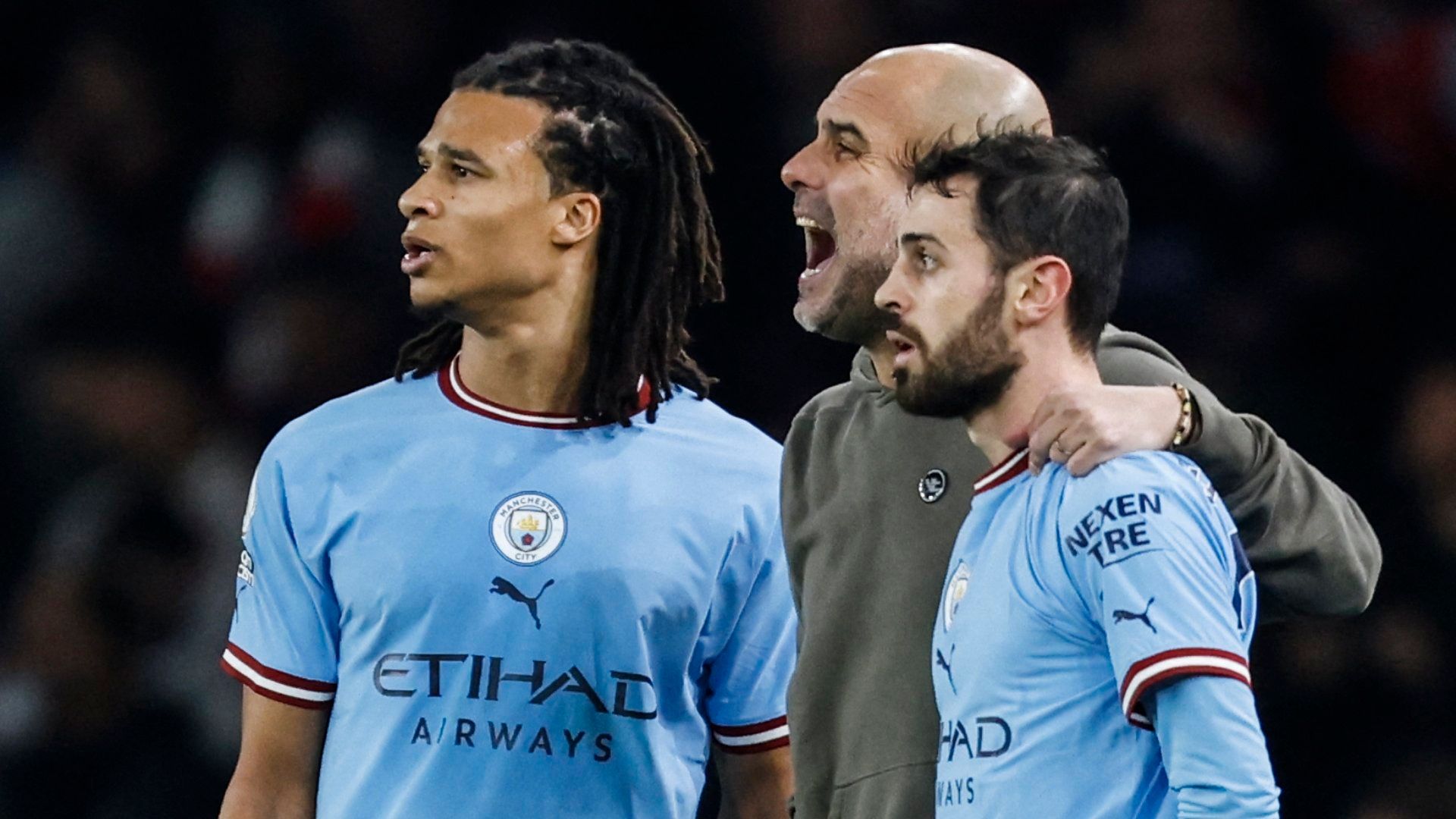 Nathan Ake Pep Guardiola Bernardo Silva Manchester City 2022-23