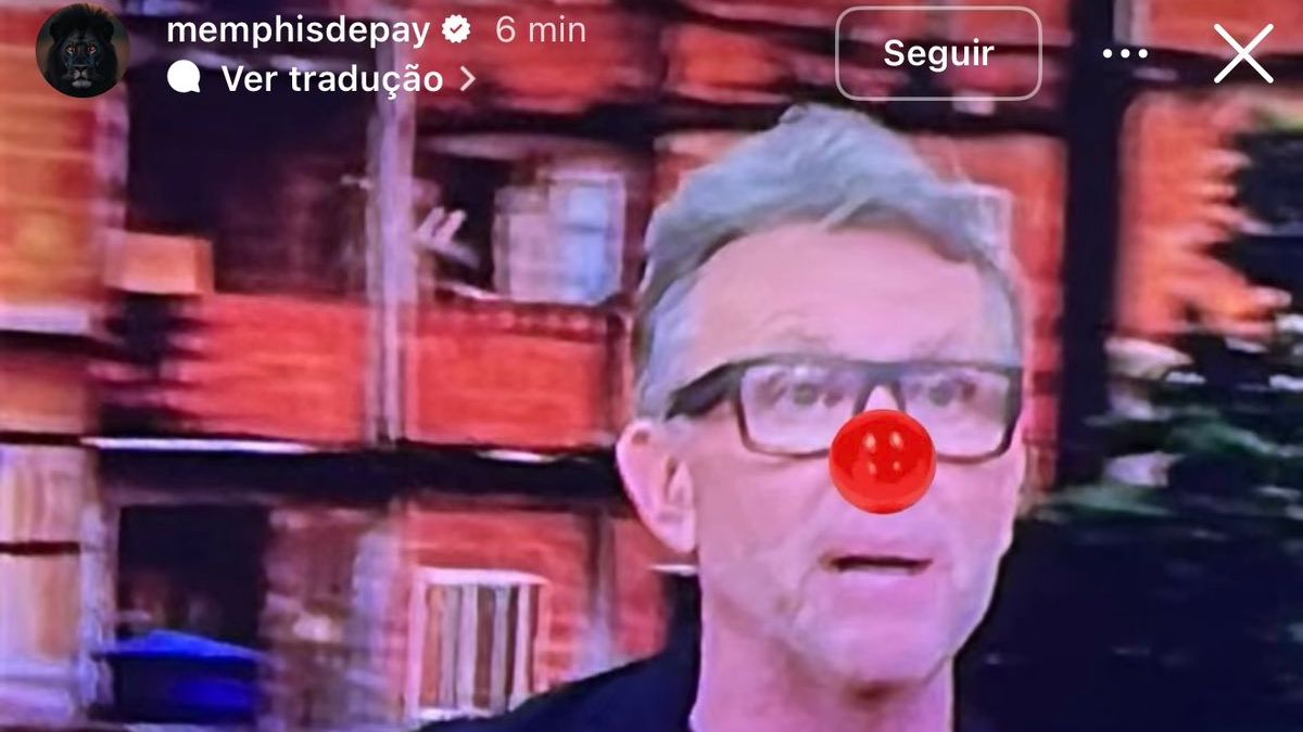 Postagem Memphis Depay sobre Craque Neto, 2025