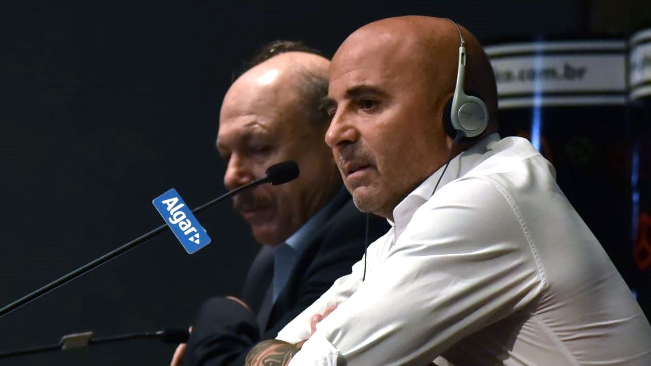José Carlos Peres Jorge Sampaoli apresentação Santos 18122018