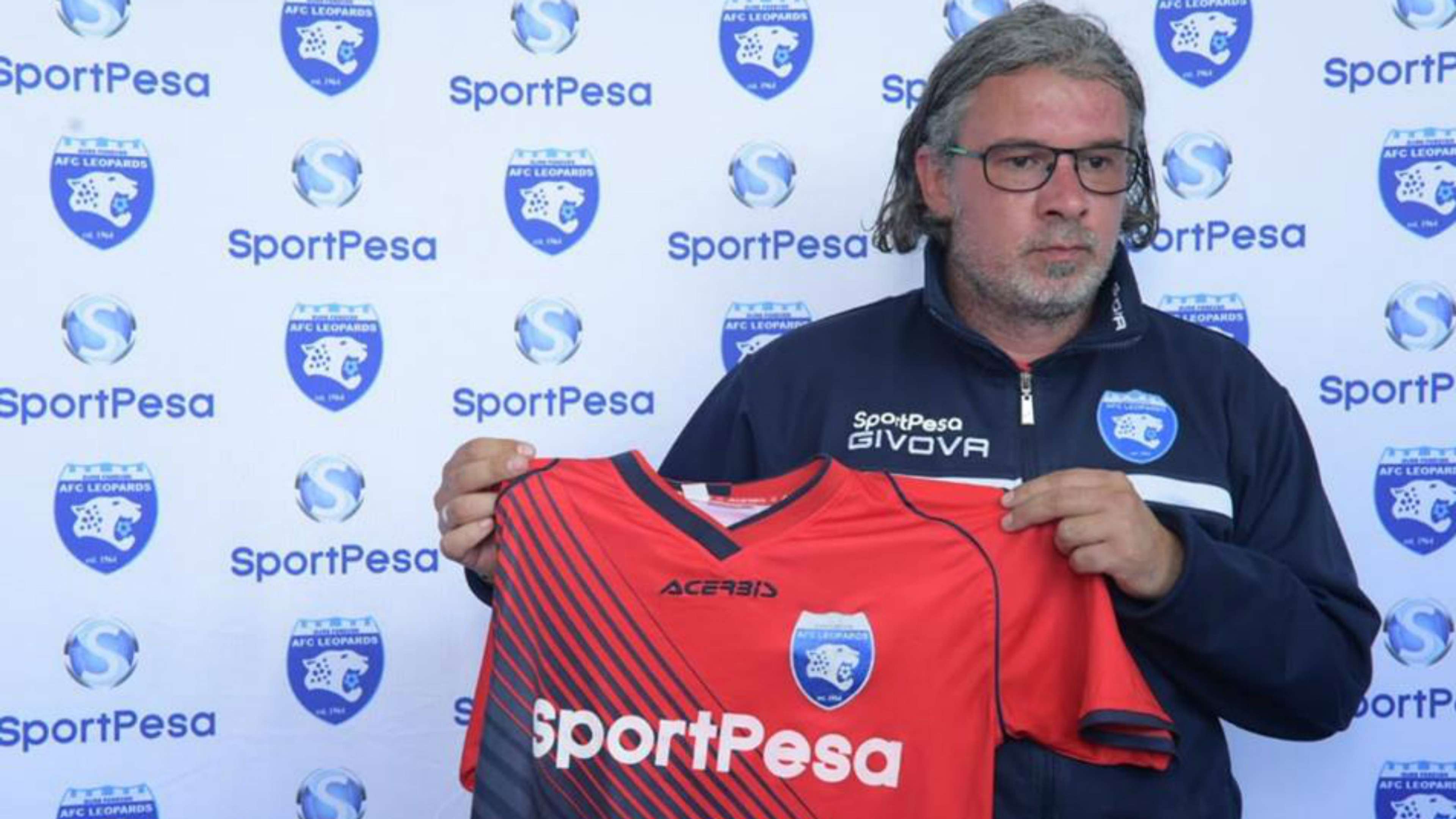 AFC Leopards unveil coach Nicola Kavazovic.