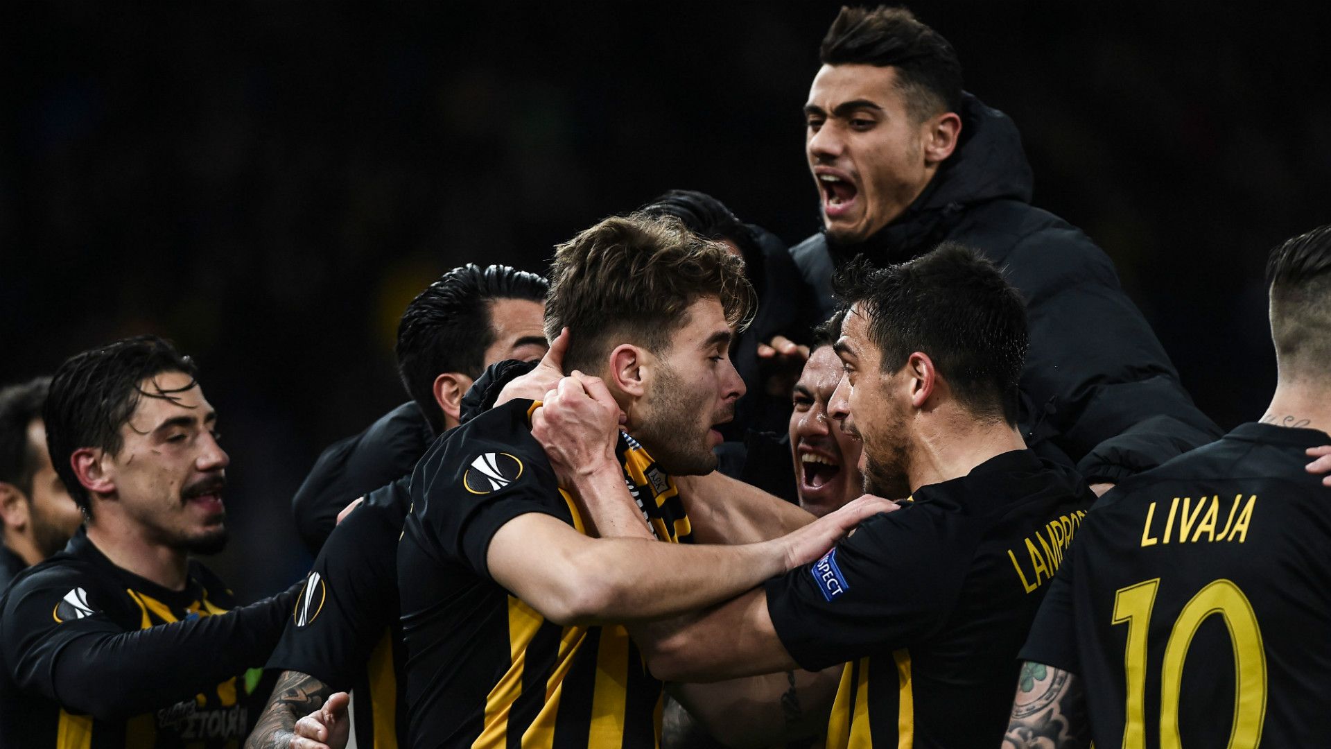 AEK Athens celebrating