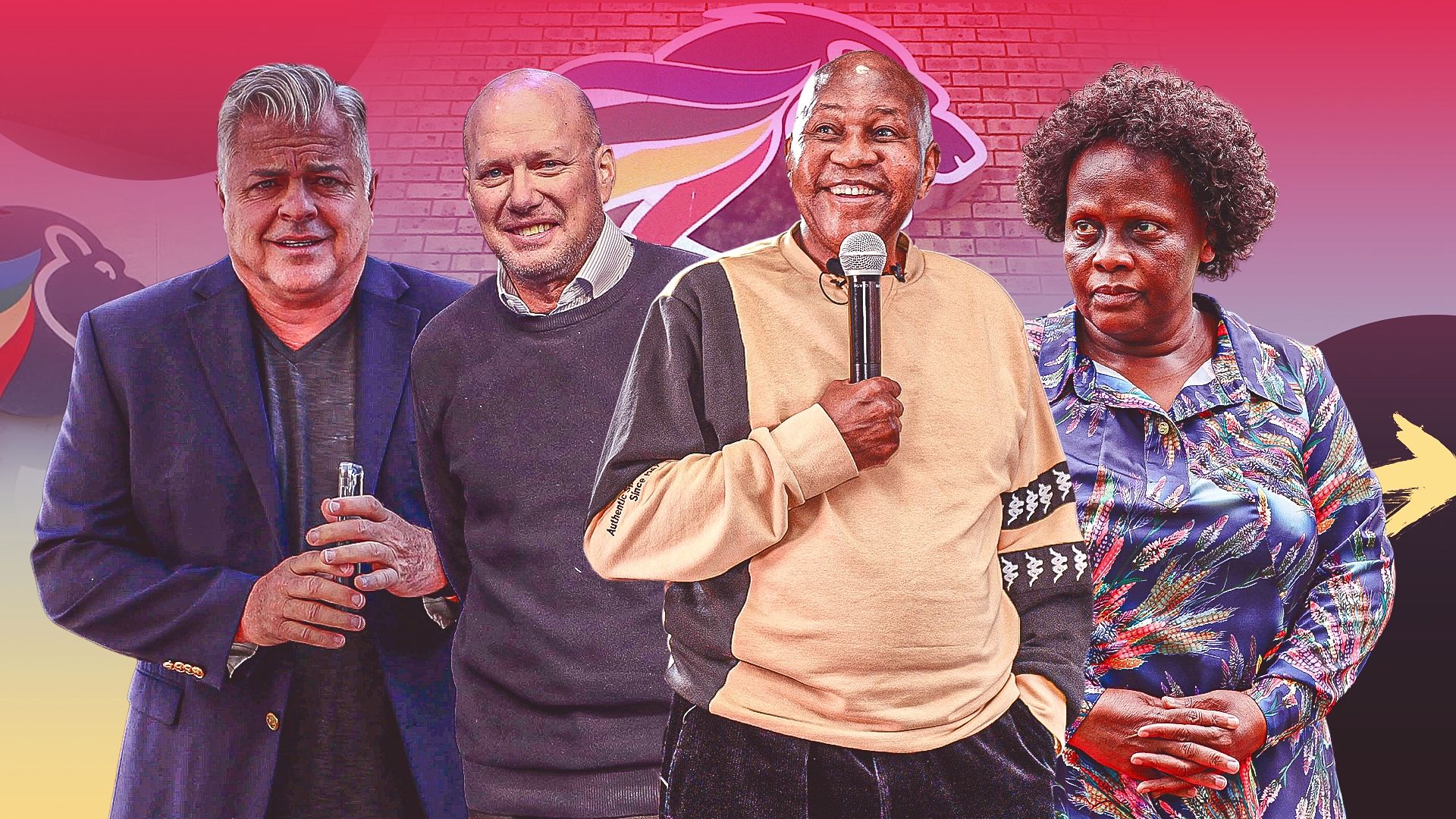 John Comitis, Stan Matthews, Kaizer Motaung, Mato Madlala