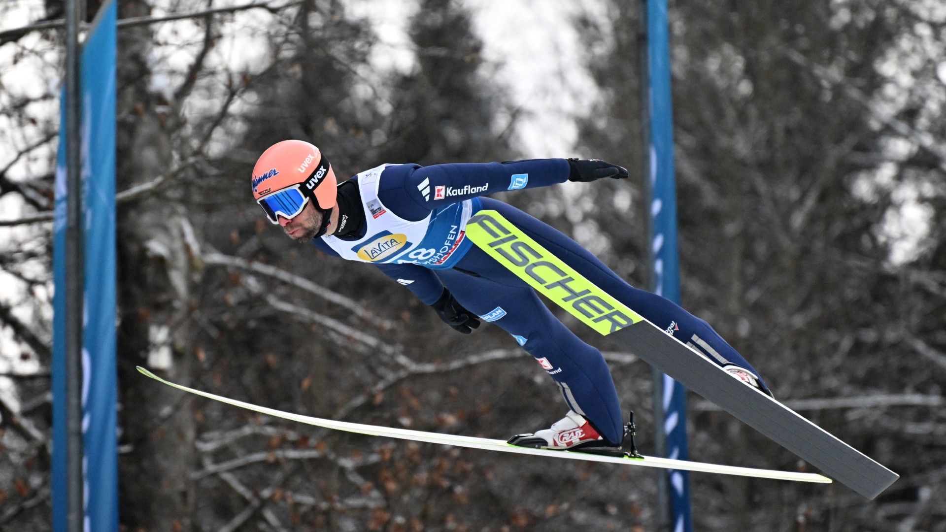 Germany's Pius Paschke soars through the air