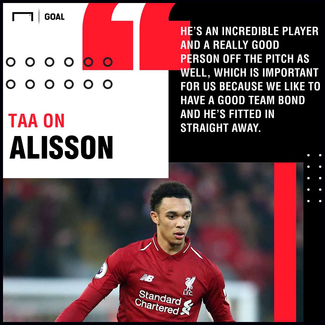 Trent Alexander-Arnold on Alisson