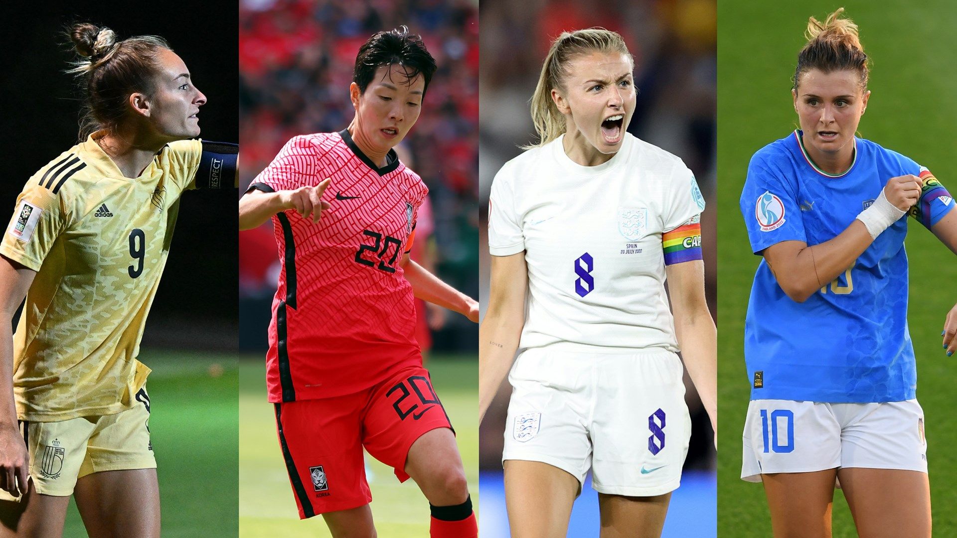 Tessa Wullaert Kim Hye-ri Leah Williamson Cristiana Girelli composite