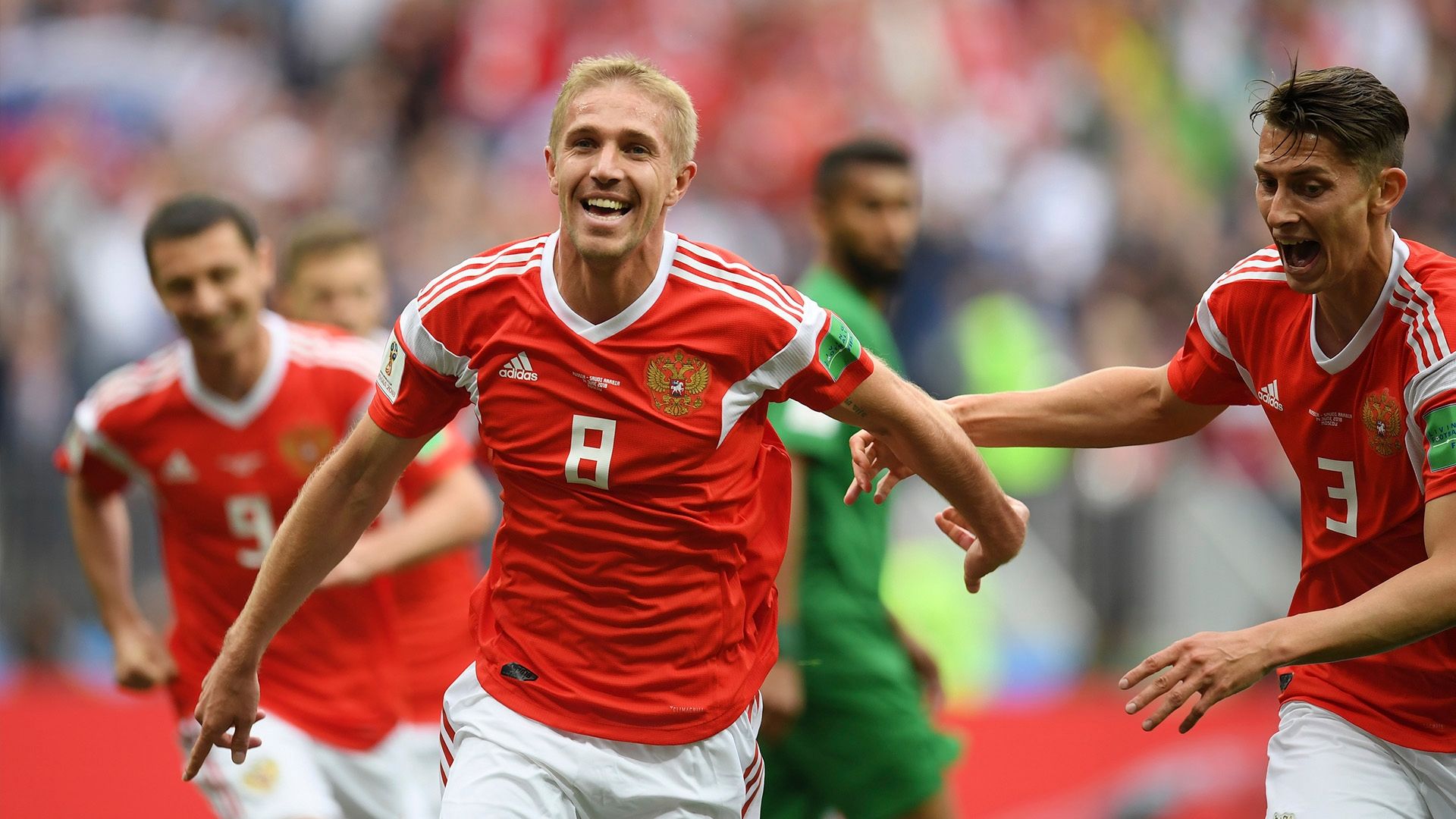 Iury Gazinsky Rússia x Arábia Saudita primeiro gol da copa 2018 14 06 18