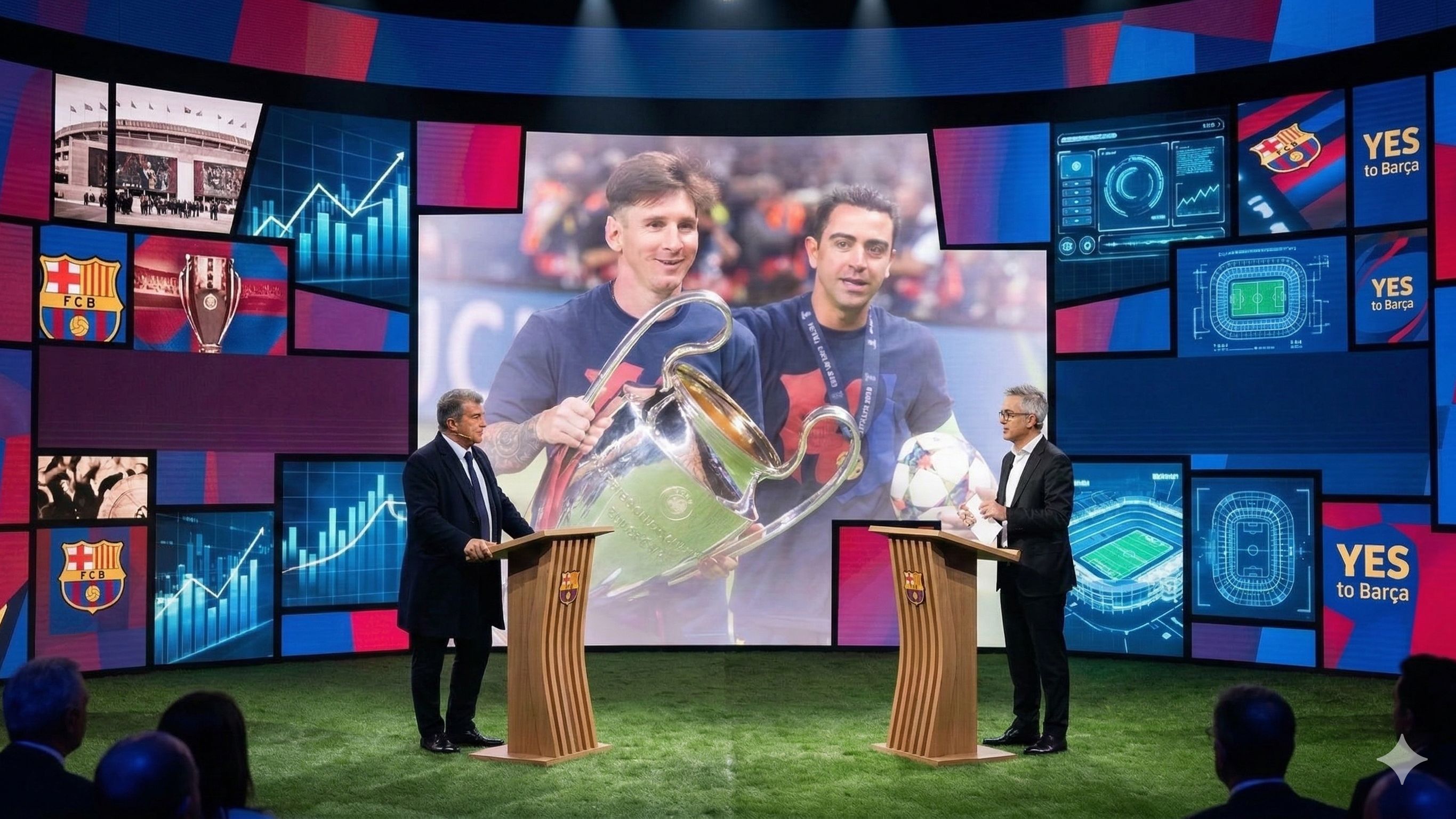 Juan Laporta Victor Font Xavi Messi (Goal Only)