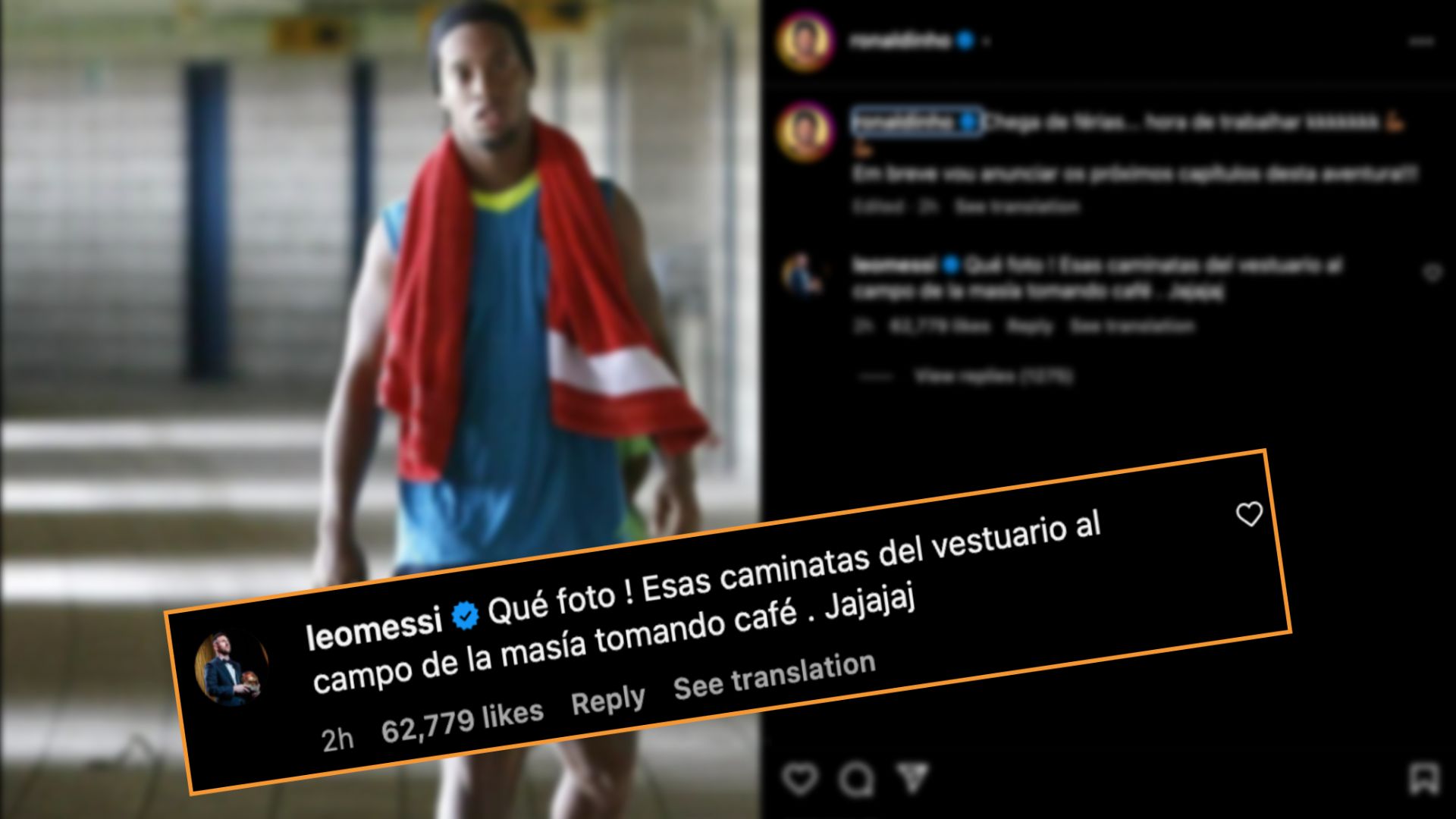 comentario ronaldinho messi