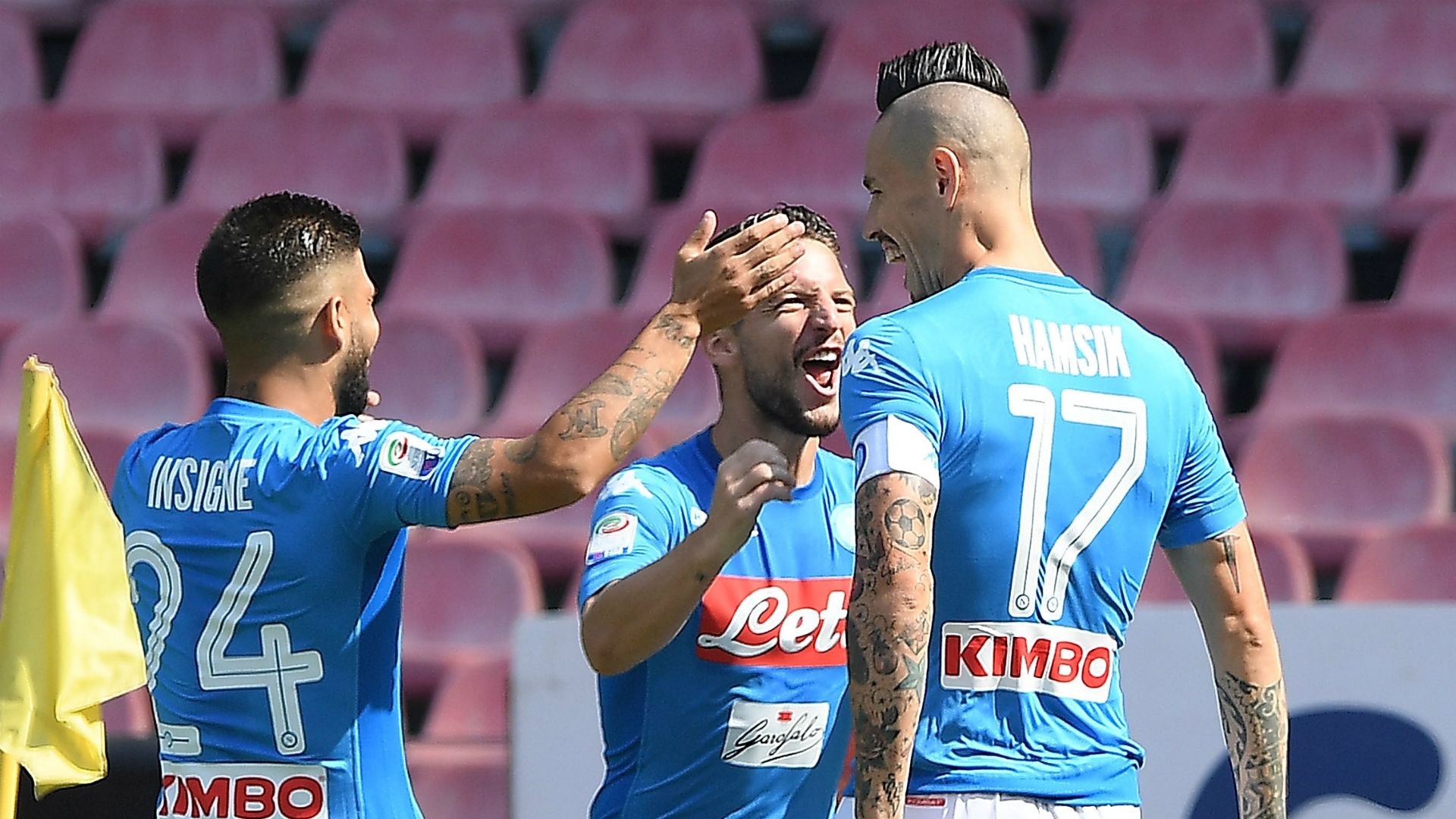 Napoli celebrating Napoli Cagliari Serie A