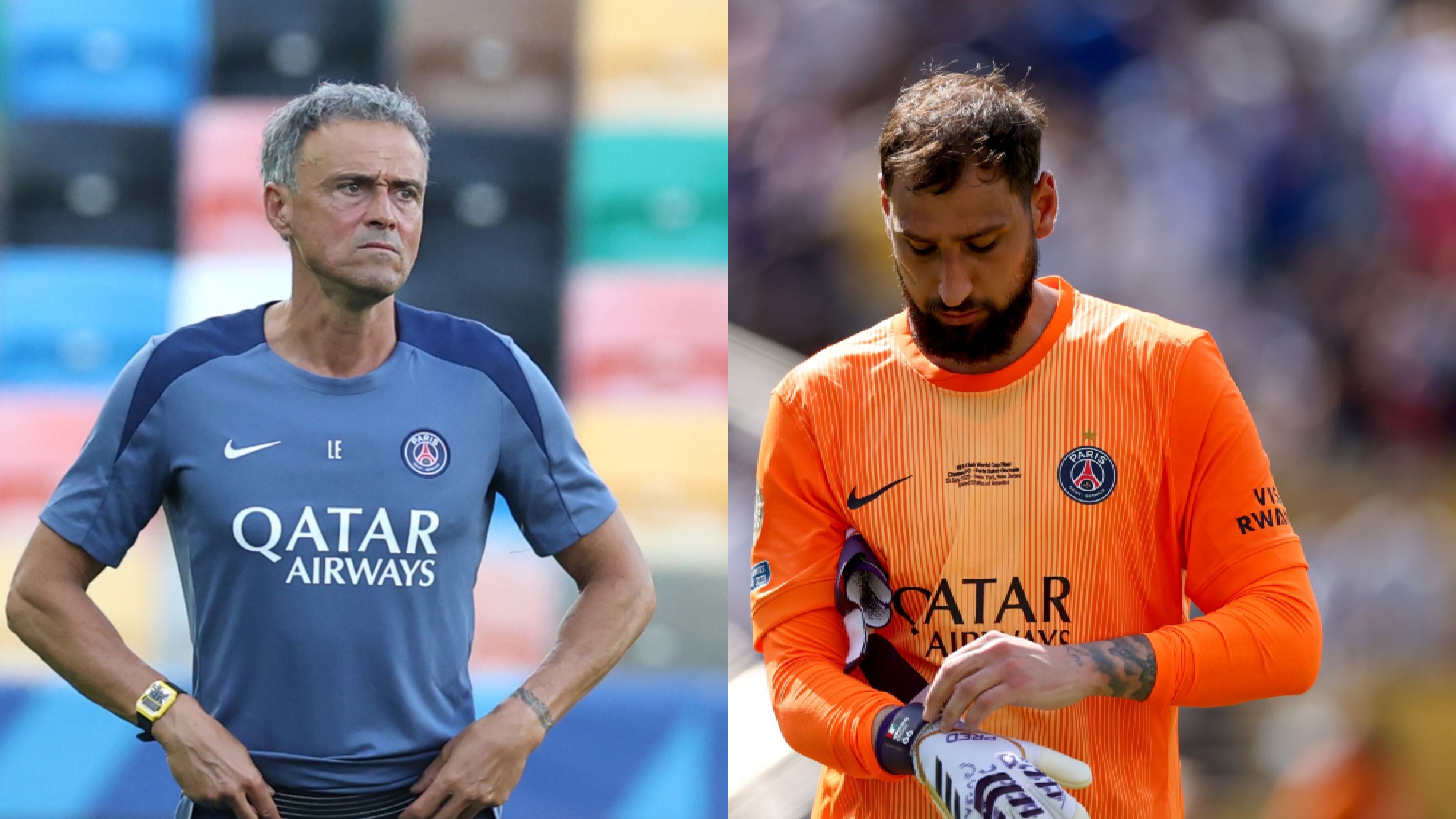 Luis Enrique and Gianluigi Donnarumma