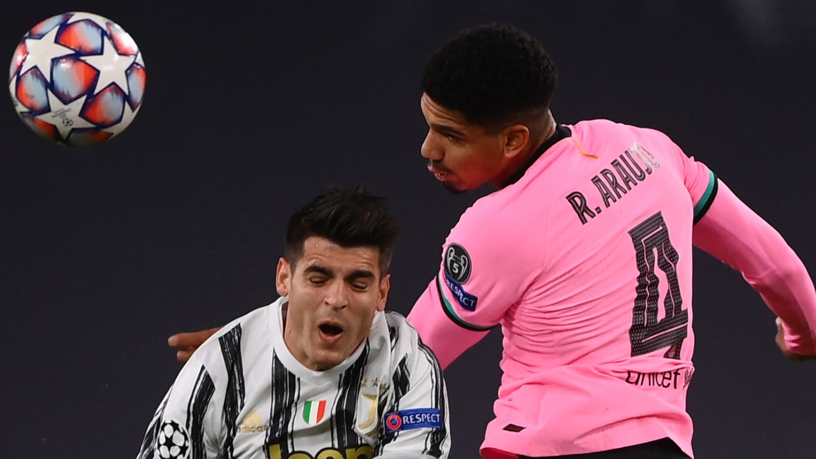 juventus barcelona ronald araujo alvaro morata