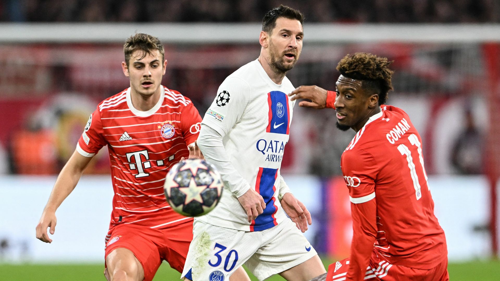Lionel Messi Kingsley Coman PSG Bayern 2022-23