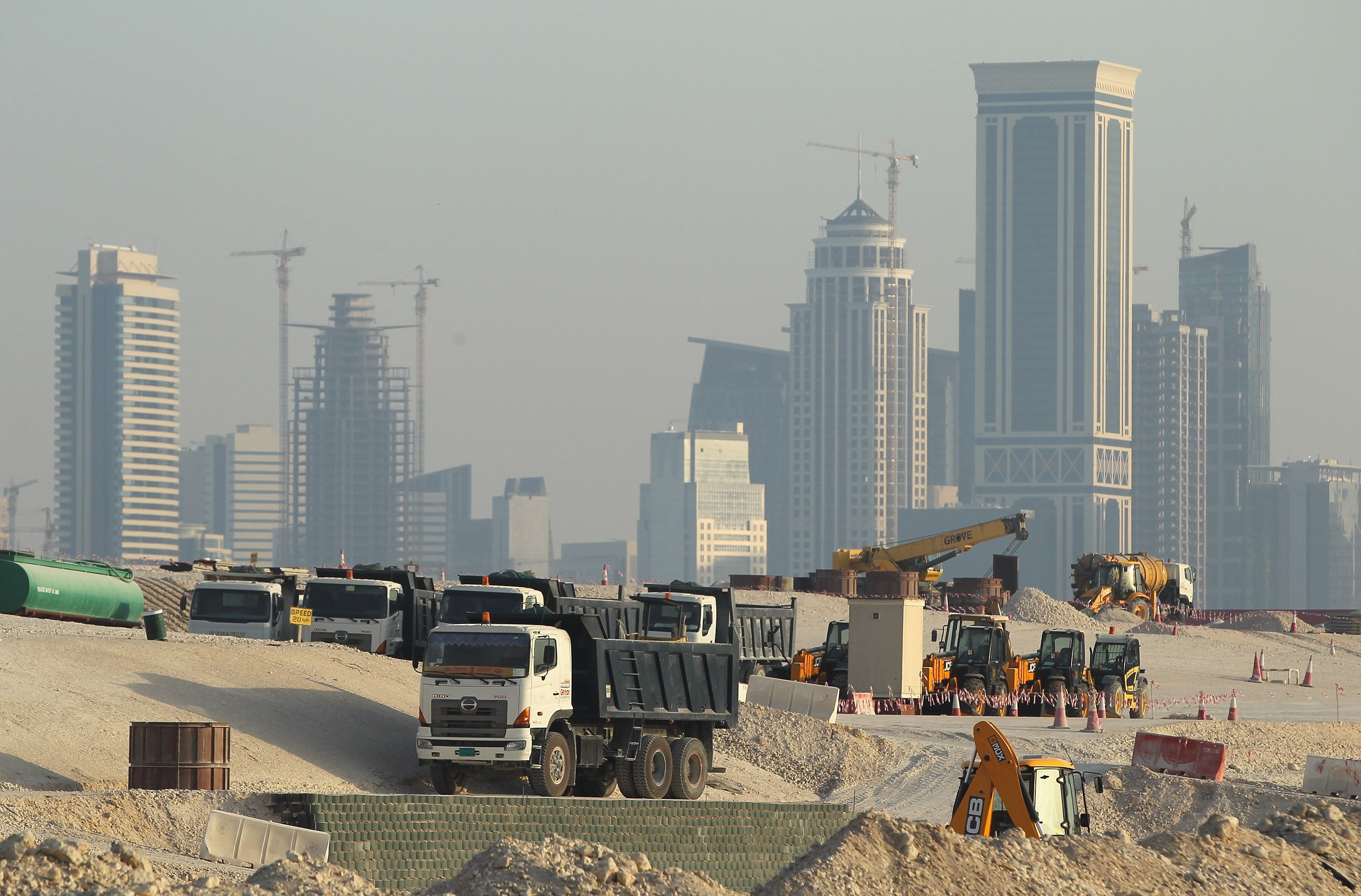 A construction site in Doha, Qatar